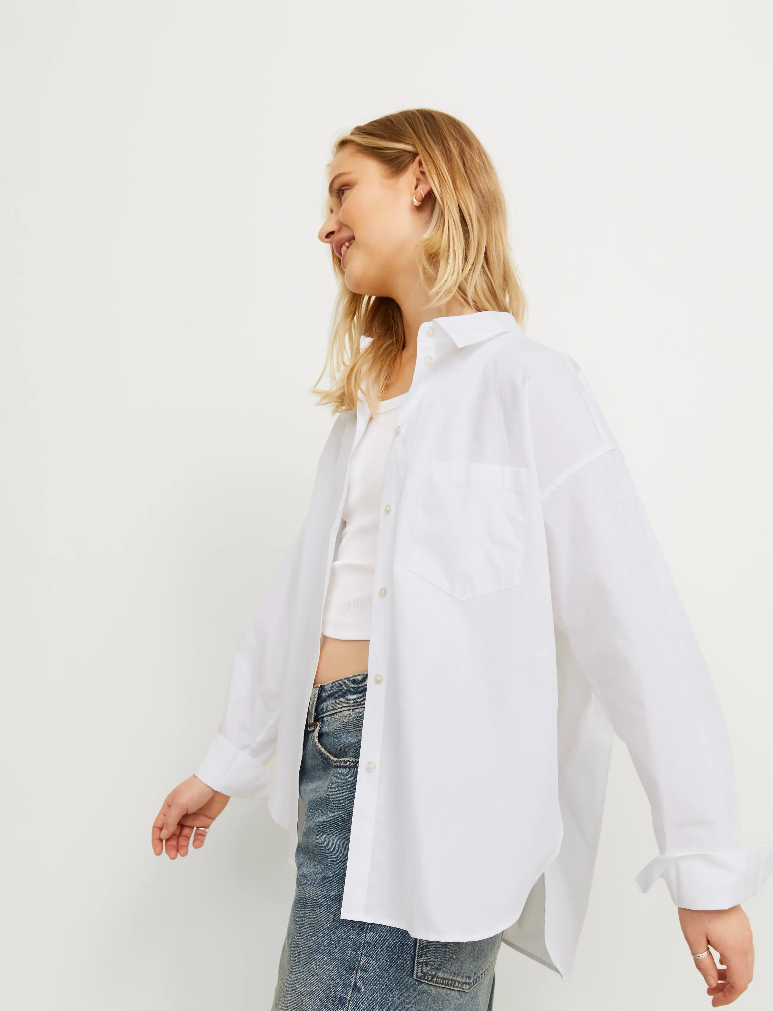 JJXX - JXJAMIE LS RELAXED POPLIN SHIRT WVN NOOS - long-sleeved shirts - white - 5