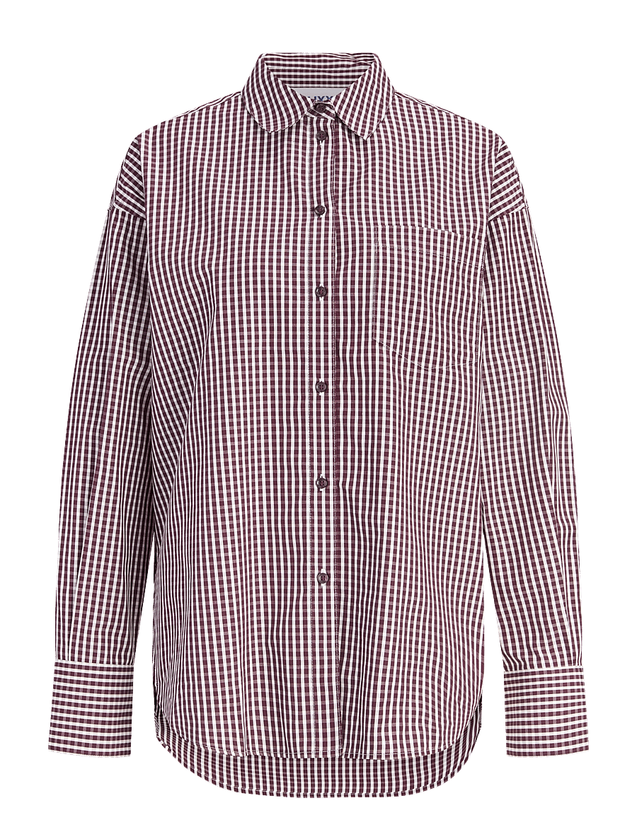 JJXX - JXJAMIE LS RELAXED POPLIN SHIRT WVN NOOS - langärmlige hemden - winetasting - 1