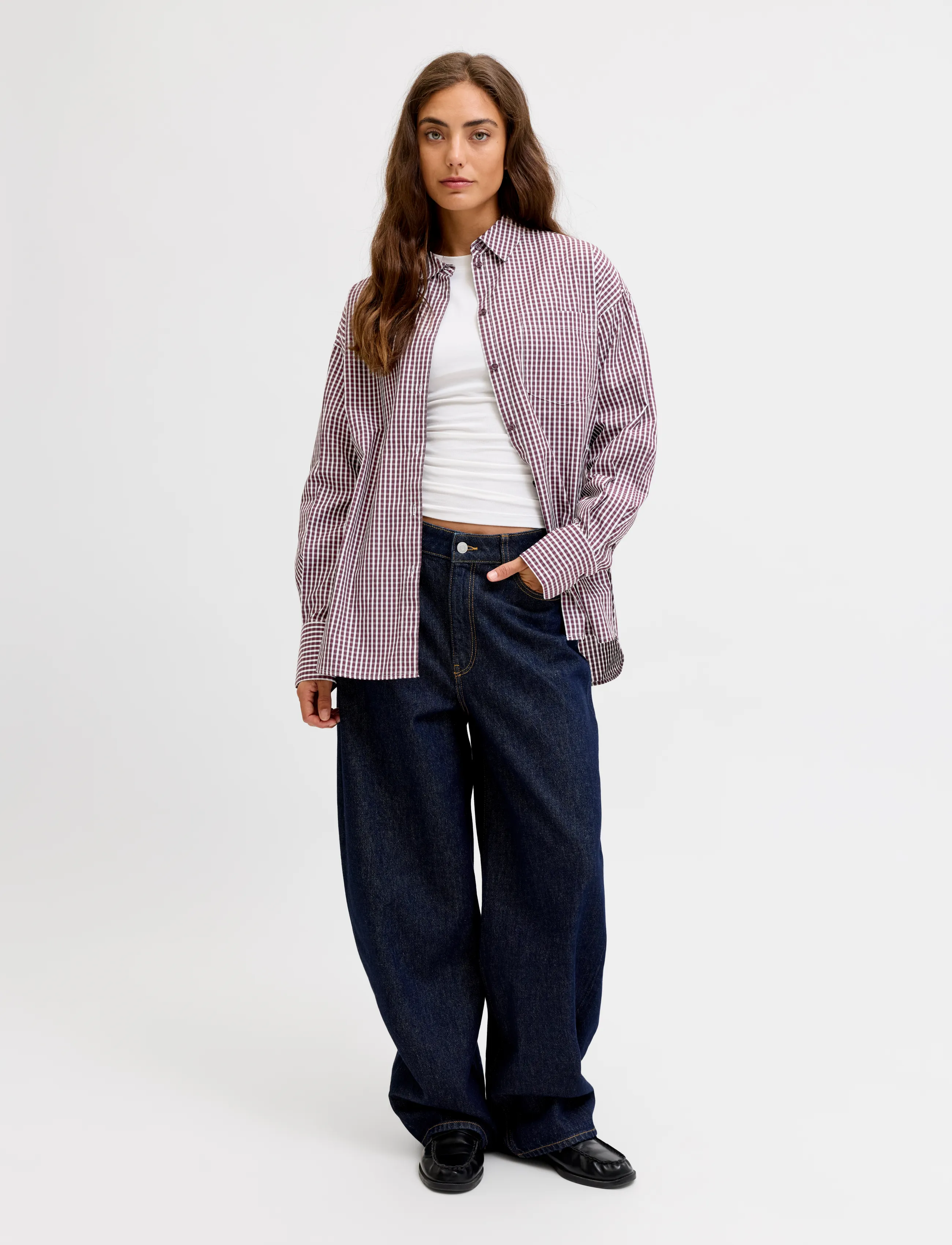 JJXX - JXJAMIE LS RELAXED POPLIN SHIRT WVN NOOS - long-sleeved shirts - winetasting - 4