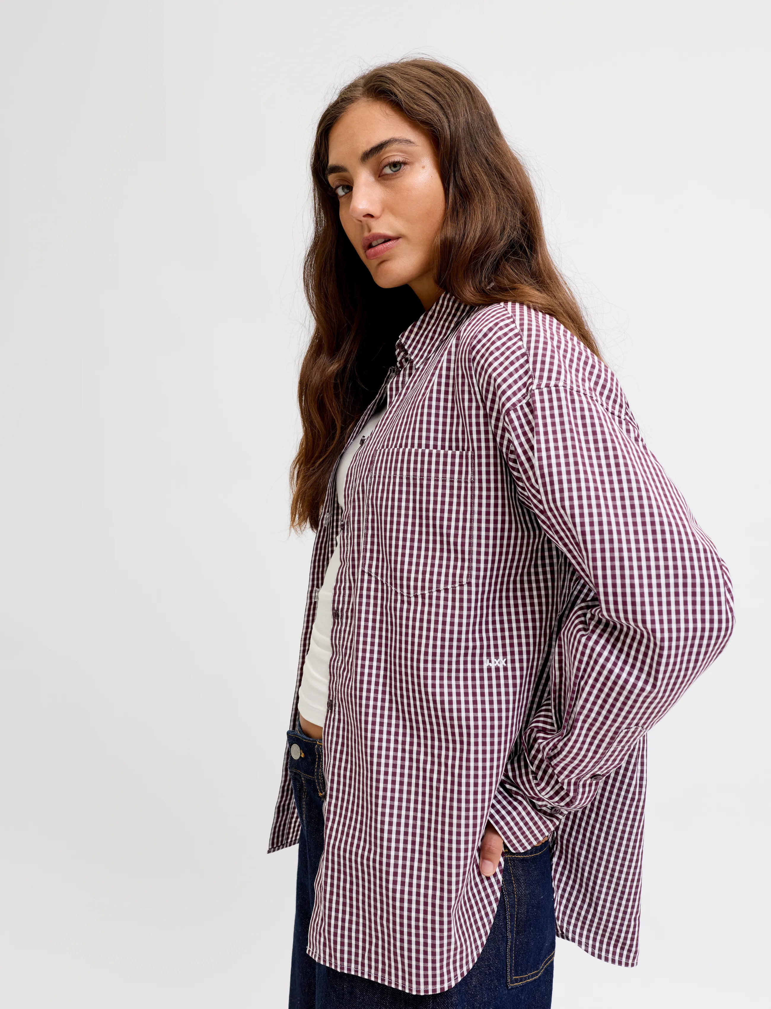 JJXX - JXJAMIE LS RELAXED POPLIN SHIRT WVN NOOS - long-sleeved shirts - winetasting - 5