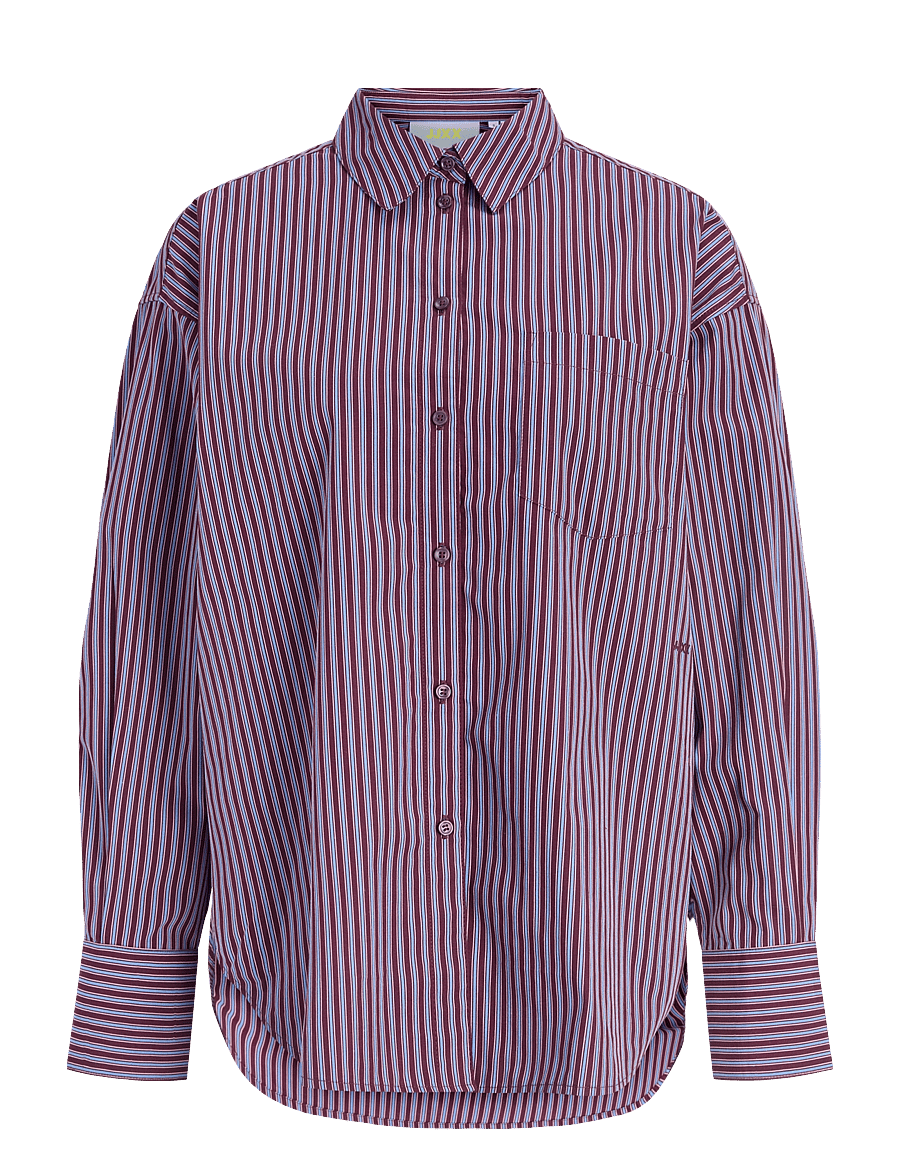 JJXX - JXJAMIE LS RELAXED POPLIN SHIRT WVN NOOS - langärmlige hemden - winetasting - 1