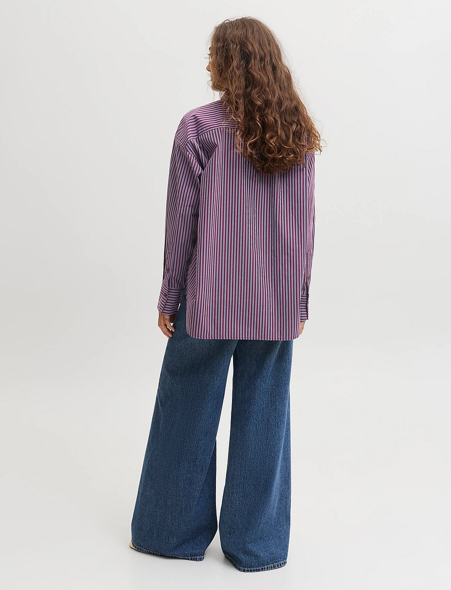 JJXX - JXJAMIE LS RELAXED POPLIN SHIRT WVN NOOS - langärmlige hemden - winetasting - 3