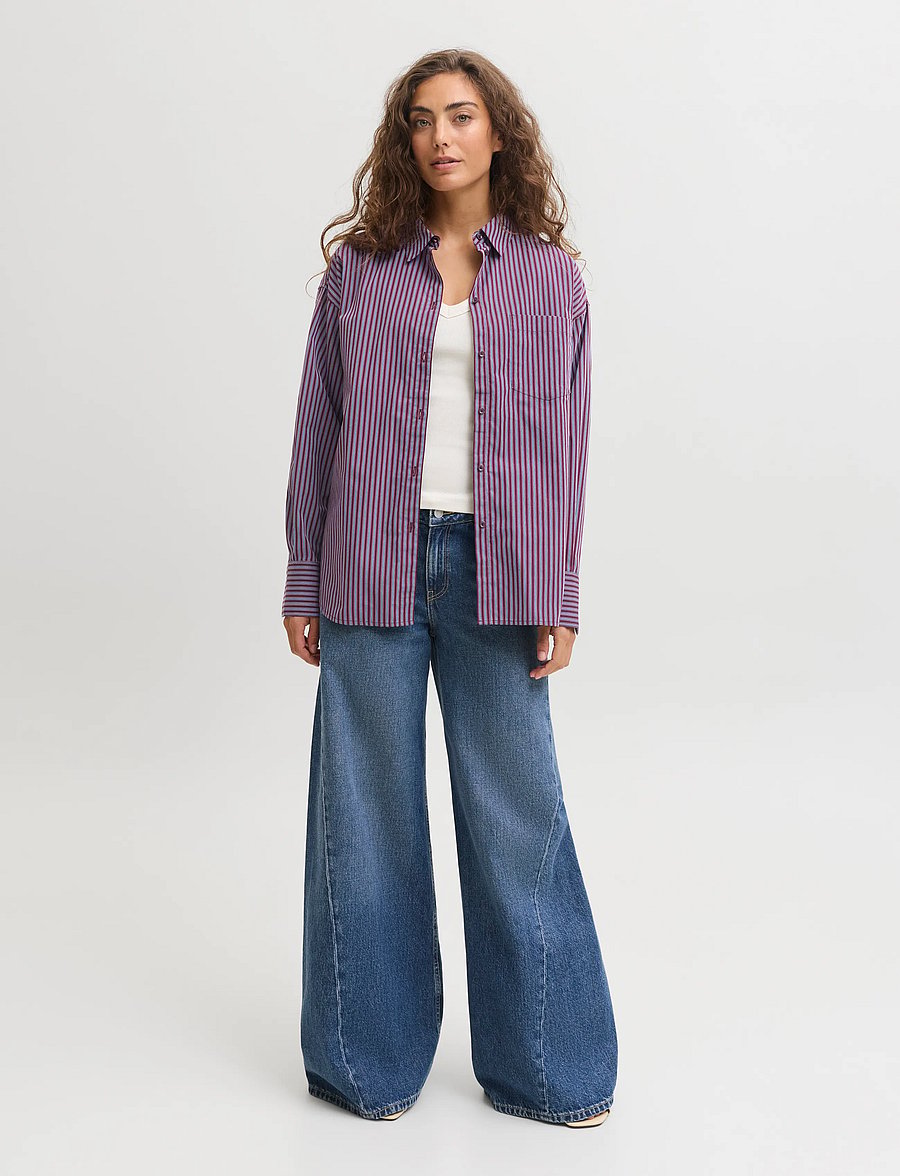 JJXX - JXJAMIE LS RELAXED POPLIN SHIRT WVN NOOS - langärmlige hemden - winetasting - 4