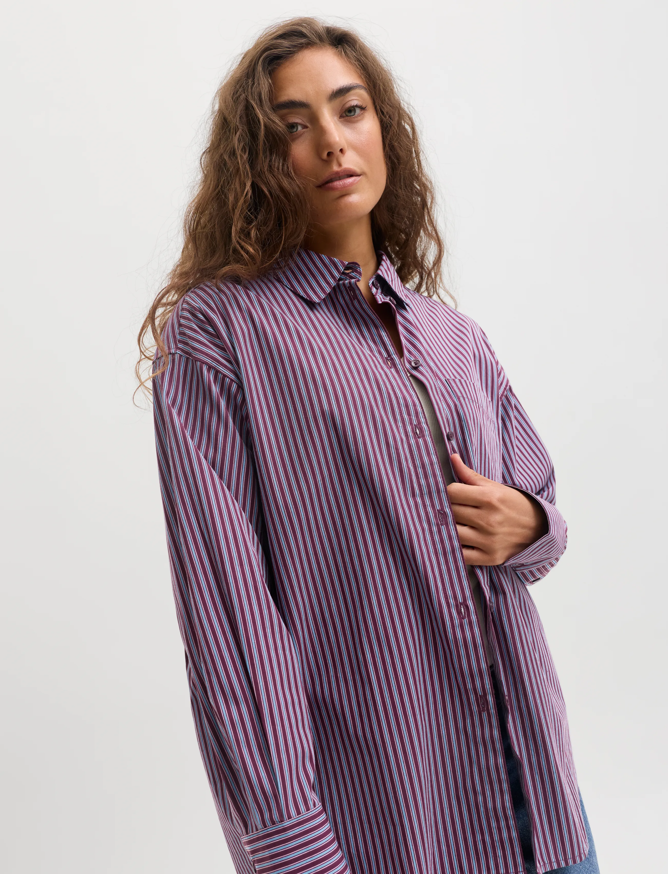 JJXX - JXJAMIE LS RELAXED POPLIN SHIRT WVN NOOS - langärmlige hemden - winetasting - 5