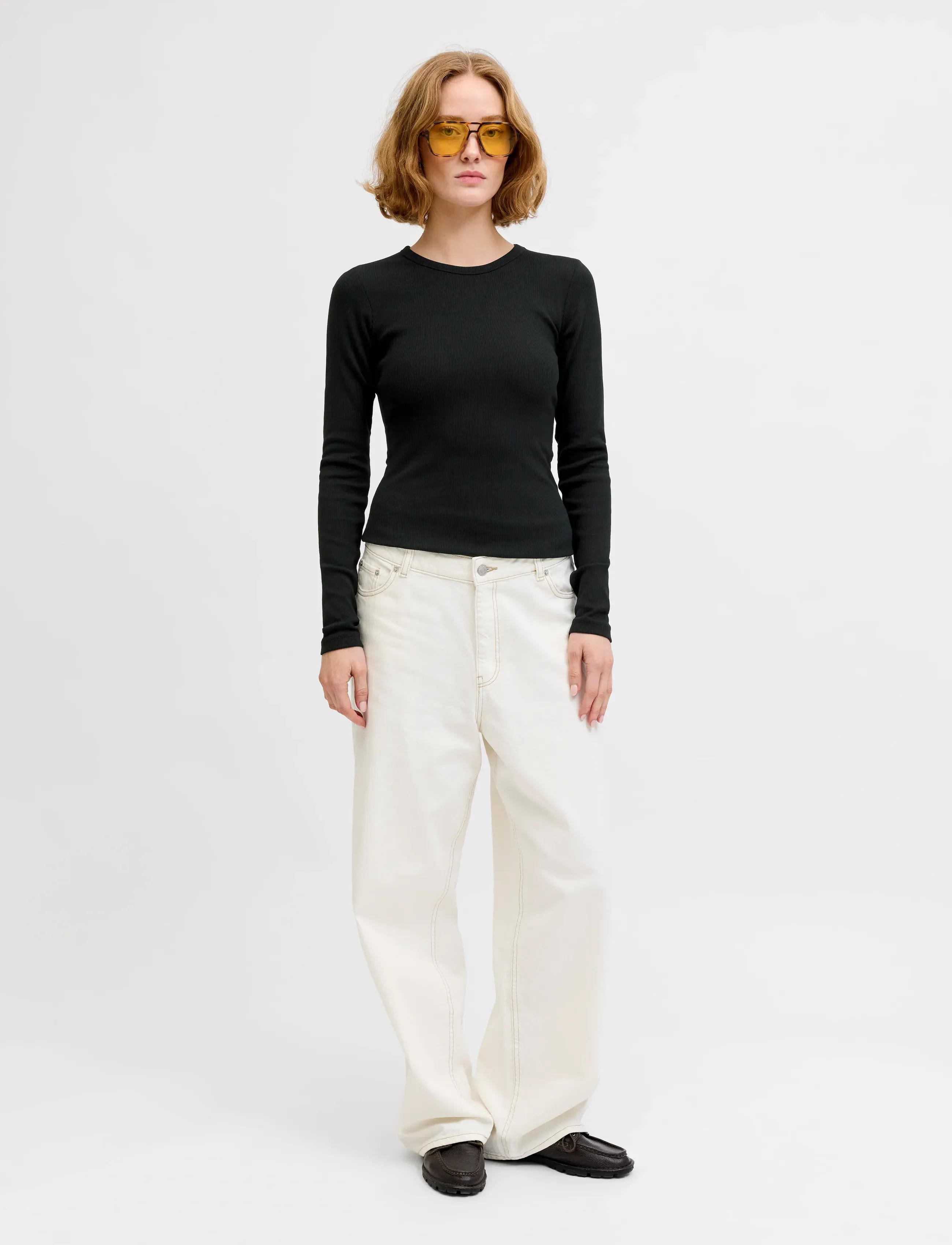 JJXX - JXFREYA STR LS RIB TEE JRS NOOS - madalaimad hinnad - black - 4