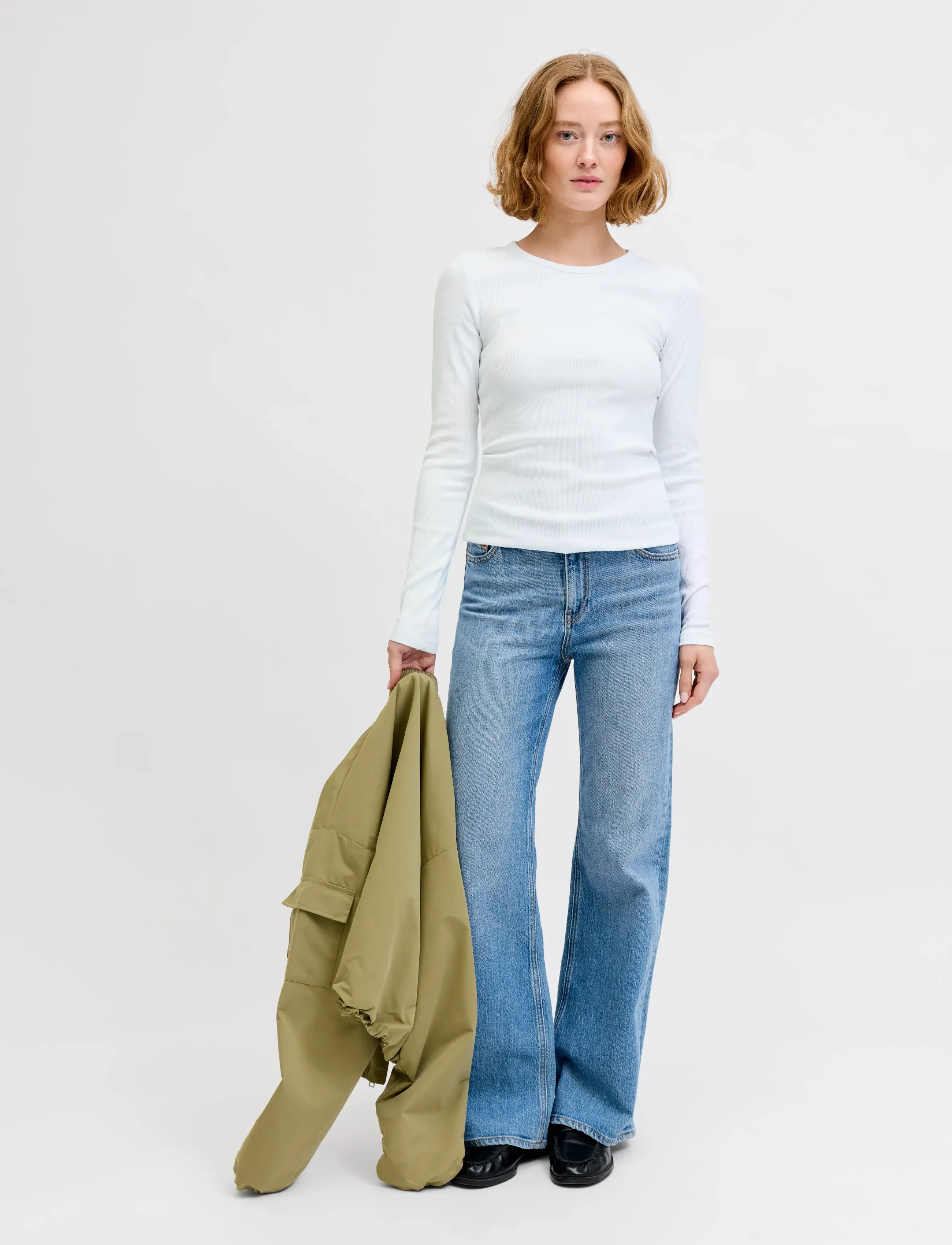 JJXX - JXFREYA STR LS RIB TEE JRS NOOS - die niedrigsten preise - bright white - 4