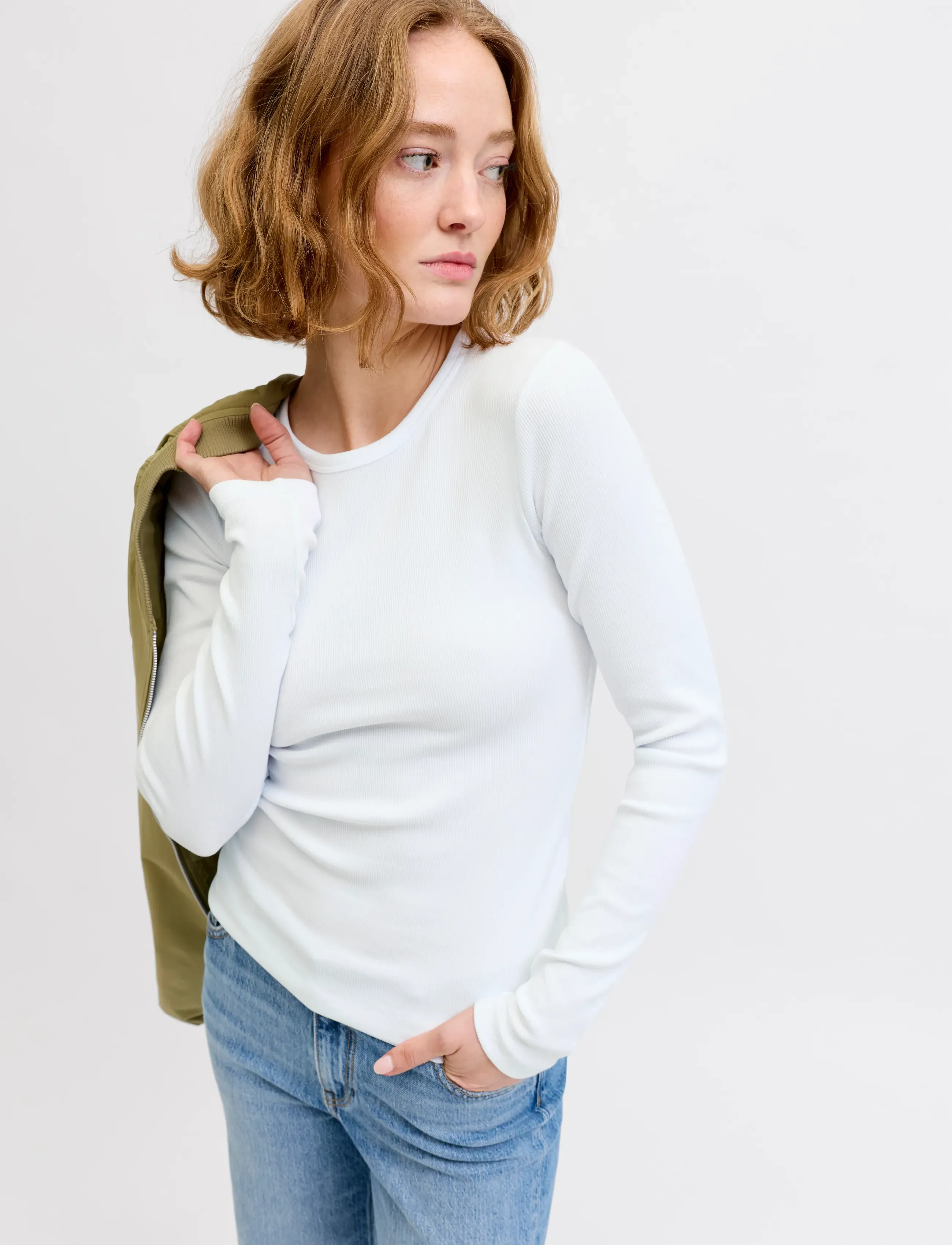 JJXX - JXFREYA STR LS RIB TEE JRS NOOS - die niedrigsten preise - bright white - 5