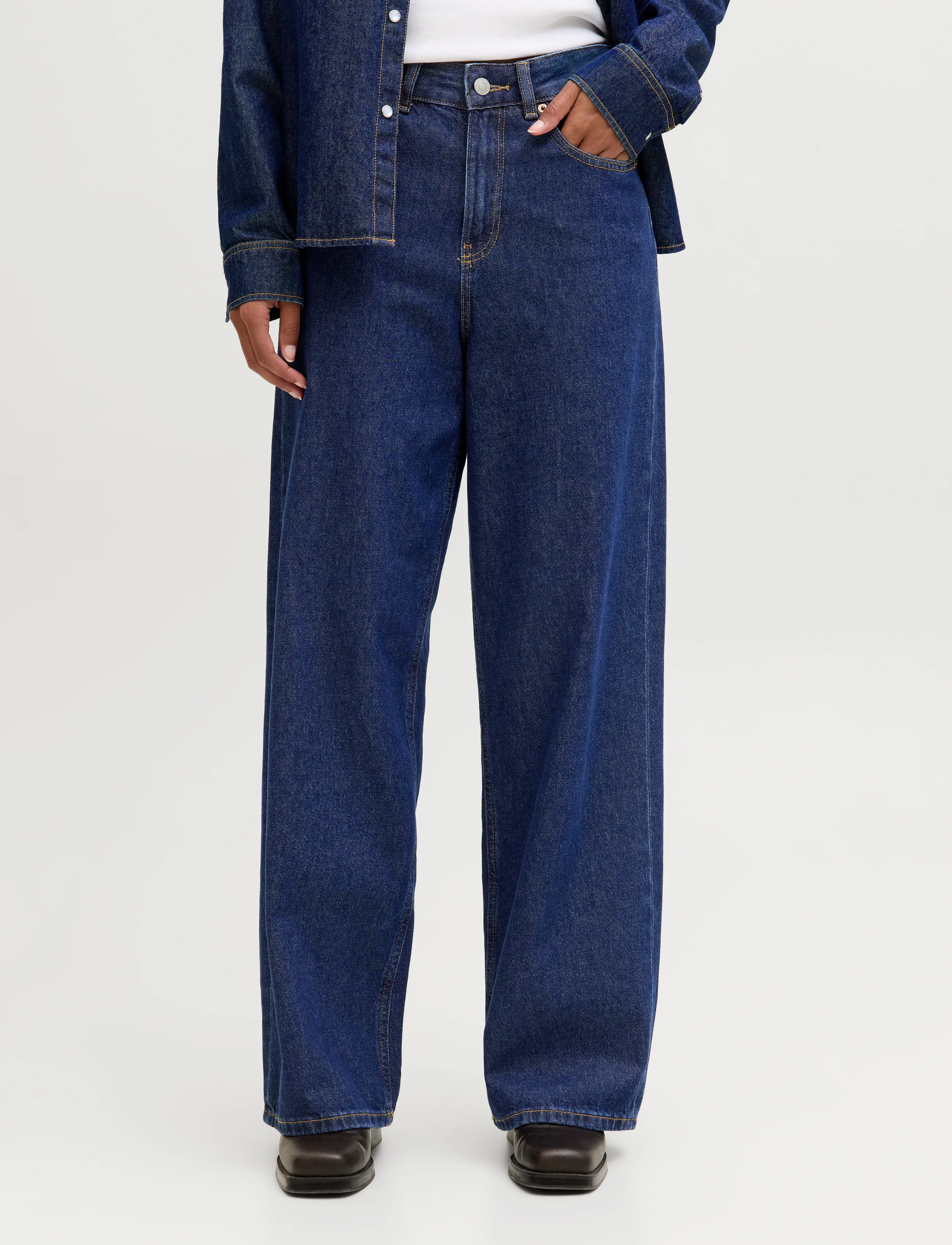 JJXX JXTOKYO WIDE HW MR6001 DNM NOOS - Kleidung - DARK BLUE DENIM / navy