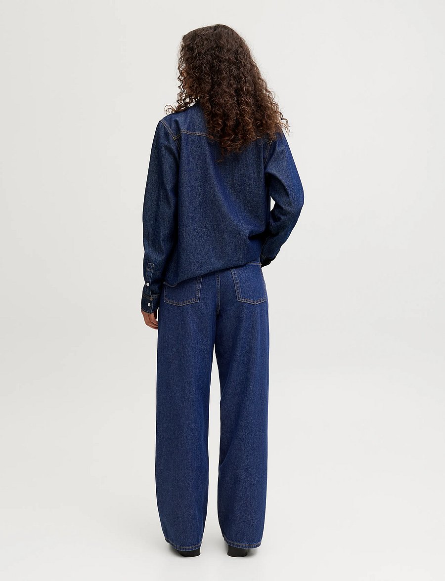 JJXX - JXTOKYO WIDE HW MR6001 DNM NOOS - hosen mit weitem bein - dark blue denim - 3
