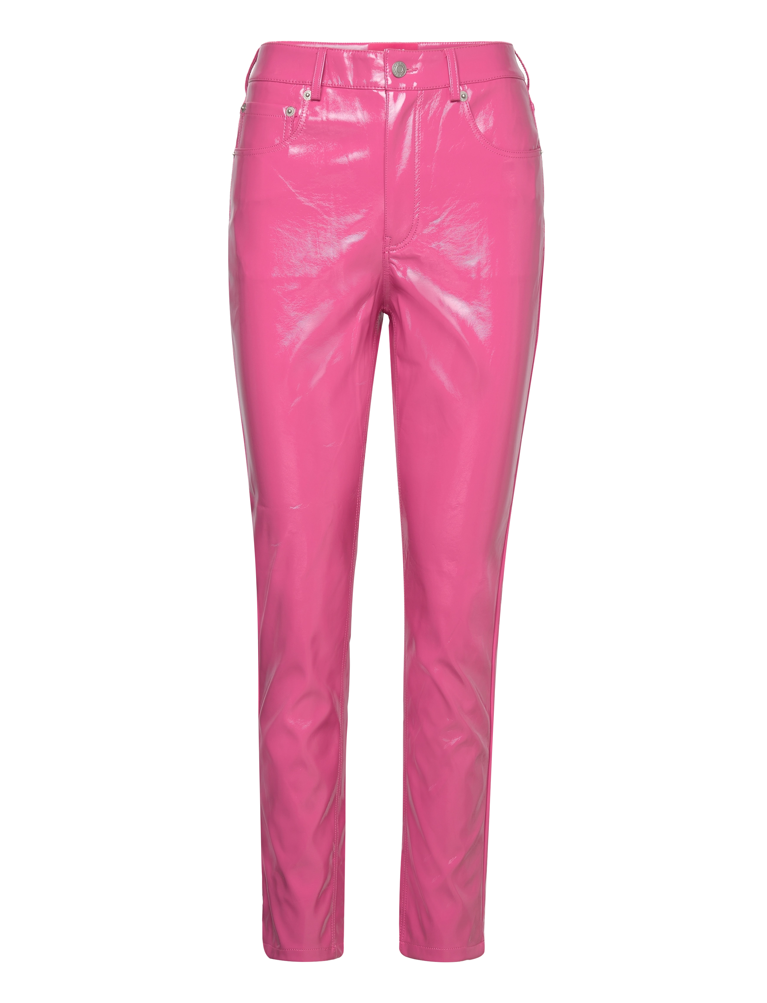 JJXX Jxberlin Slim Hw Faux Leat Hosen Noos Pink - XS - Damen