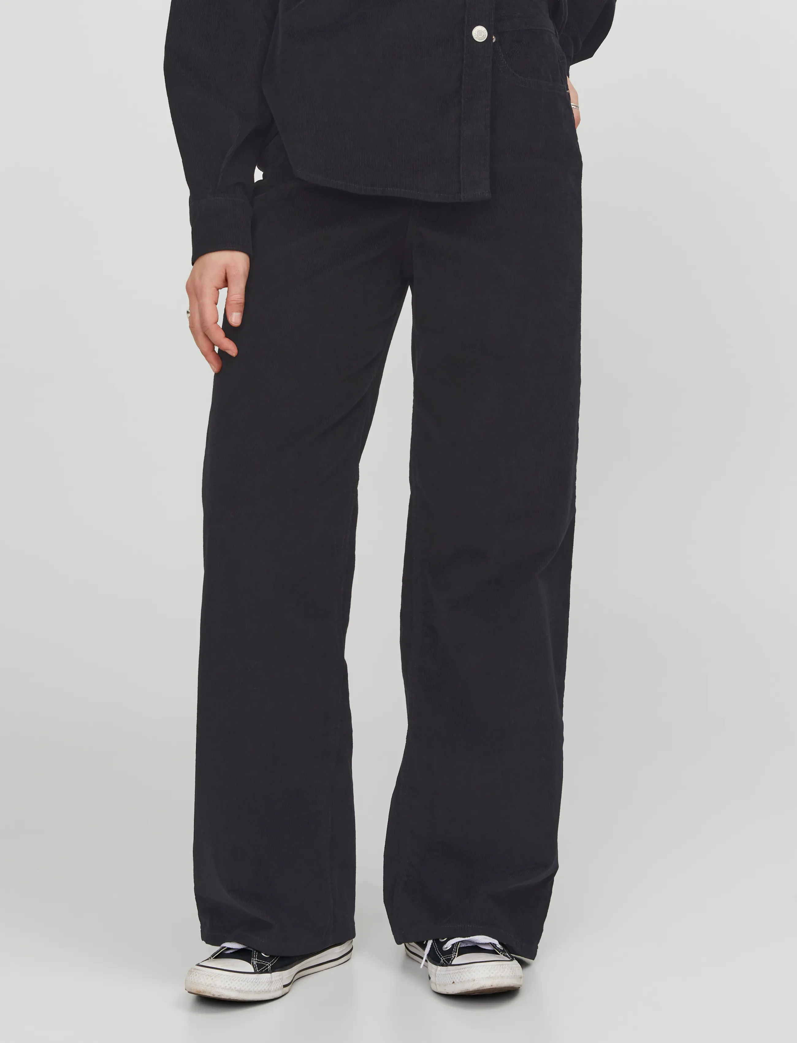 JJXX JXZOE GELLY WIDE HW PANTS PNT SN - Vida byxor - BLACK / black