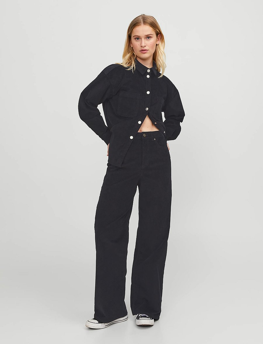 JJXX - JXZOE GELLY WIDE HW PANTS PNT SN - vida jeans - black - 4