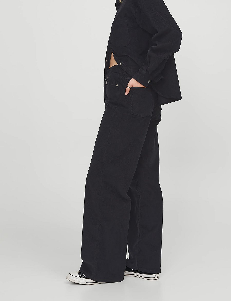 JJXX - JXZOE GELLY WIDE HW PANTS PNT SN - vida jeans - black - 5