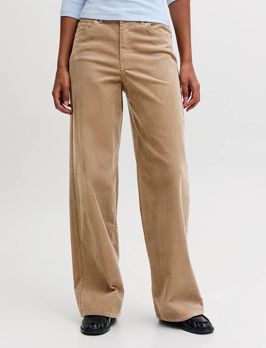 JJXX - JXZOE GELLY WIDE HW PANTS PNT SN - hosen mit weitem bein - petrified oak - 0