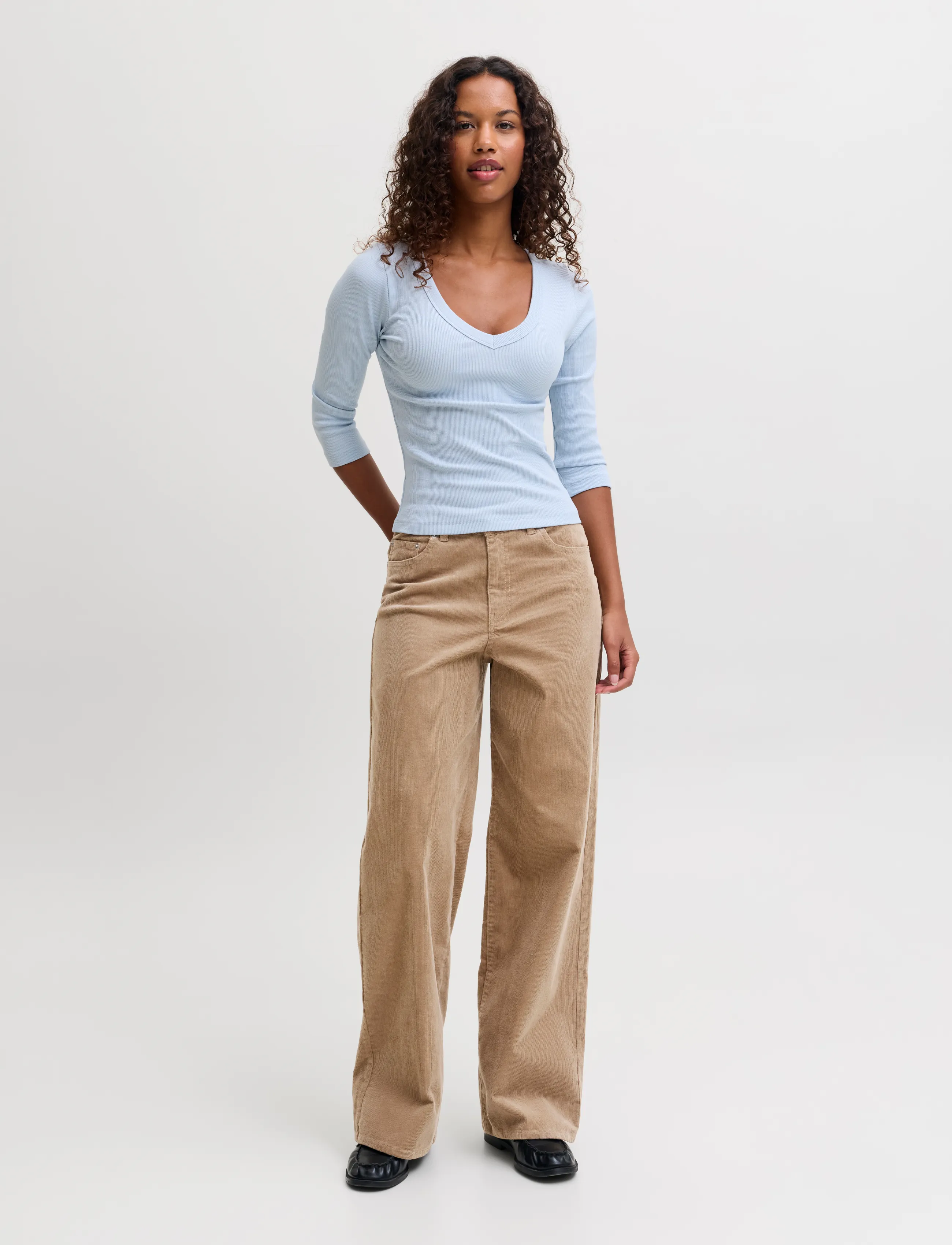 JJXX - JXZOE GELLY WIDE HW PANTS PNT SN - hosen mit weitem bein - petrified oak - 4