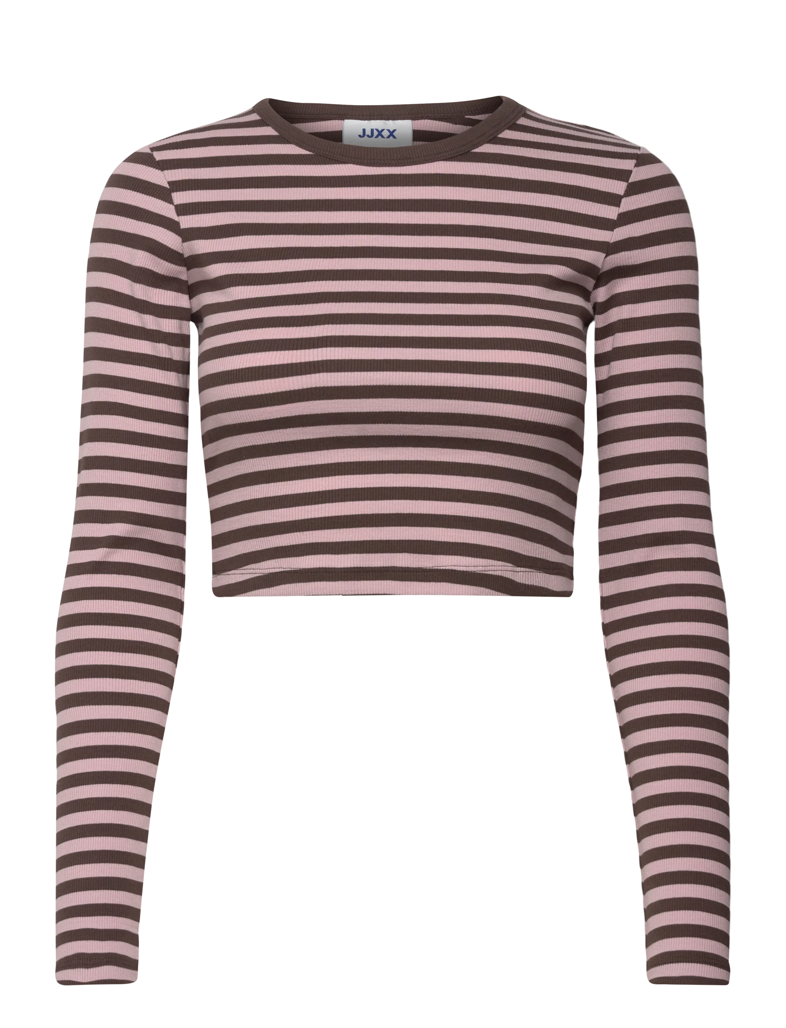 JJXX Jxfeline Str Ls Stripe Rib Tee Jrs Noos Braun - M - Damen