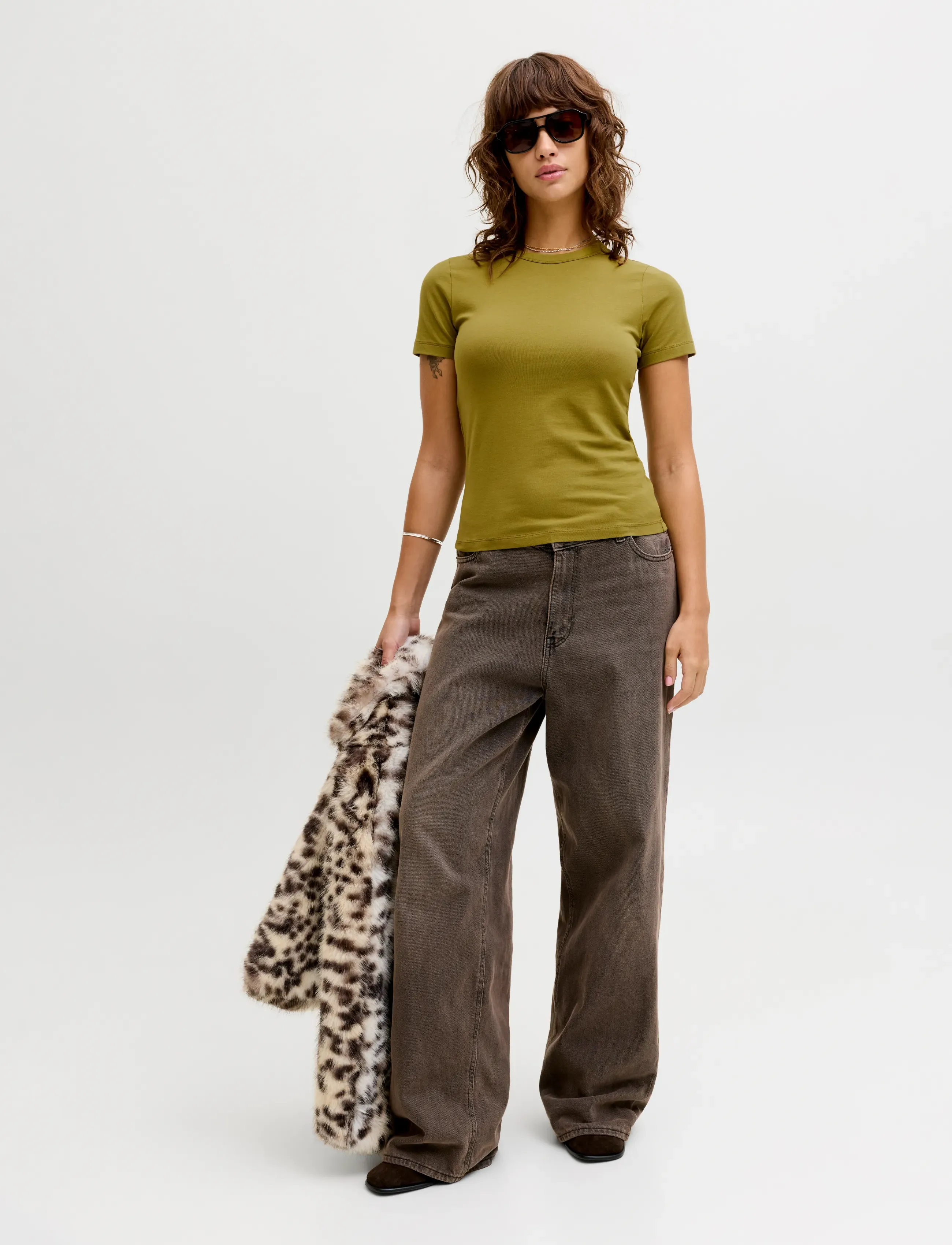 JJXX - JXGIGI STR SS TEE JRS NOOS - t-shirts - green moss - 4