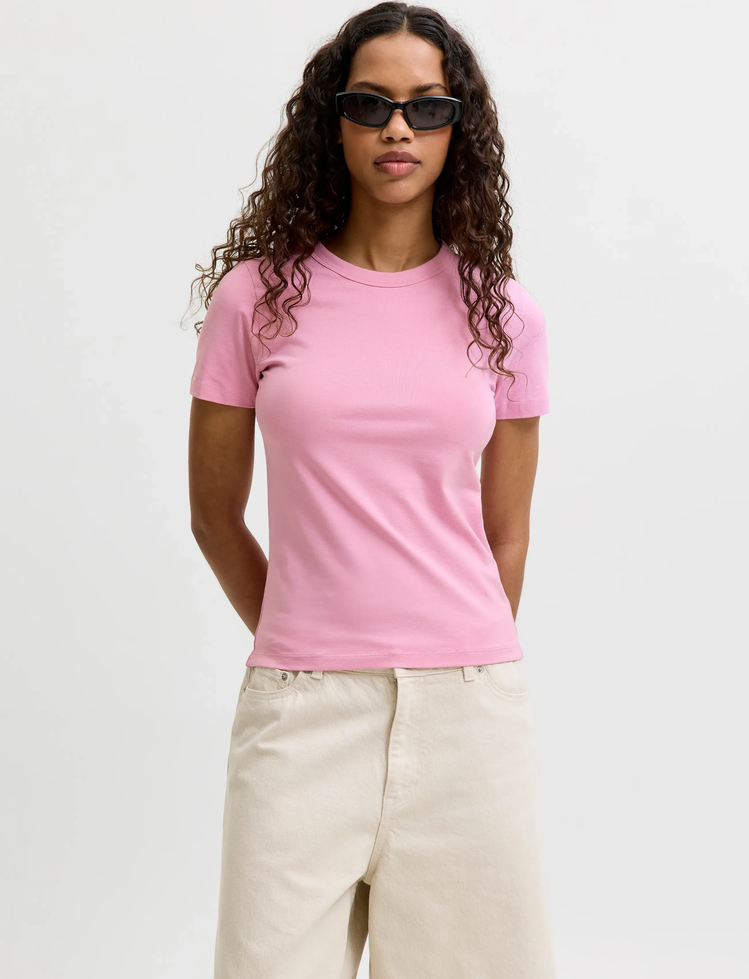 JJXX JXGIGI STR SS TEE JRS NOOS - T-shirts & Toppe - ORCHID SMOKE / pink/rose