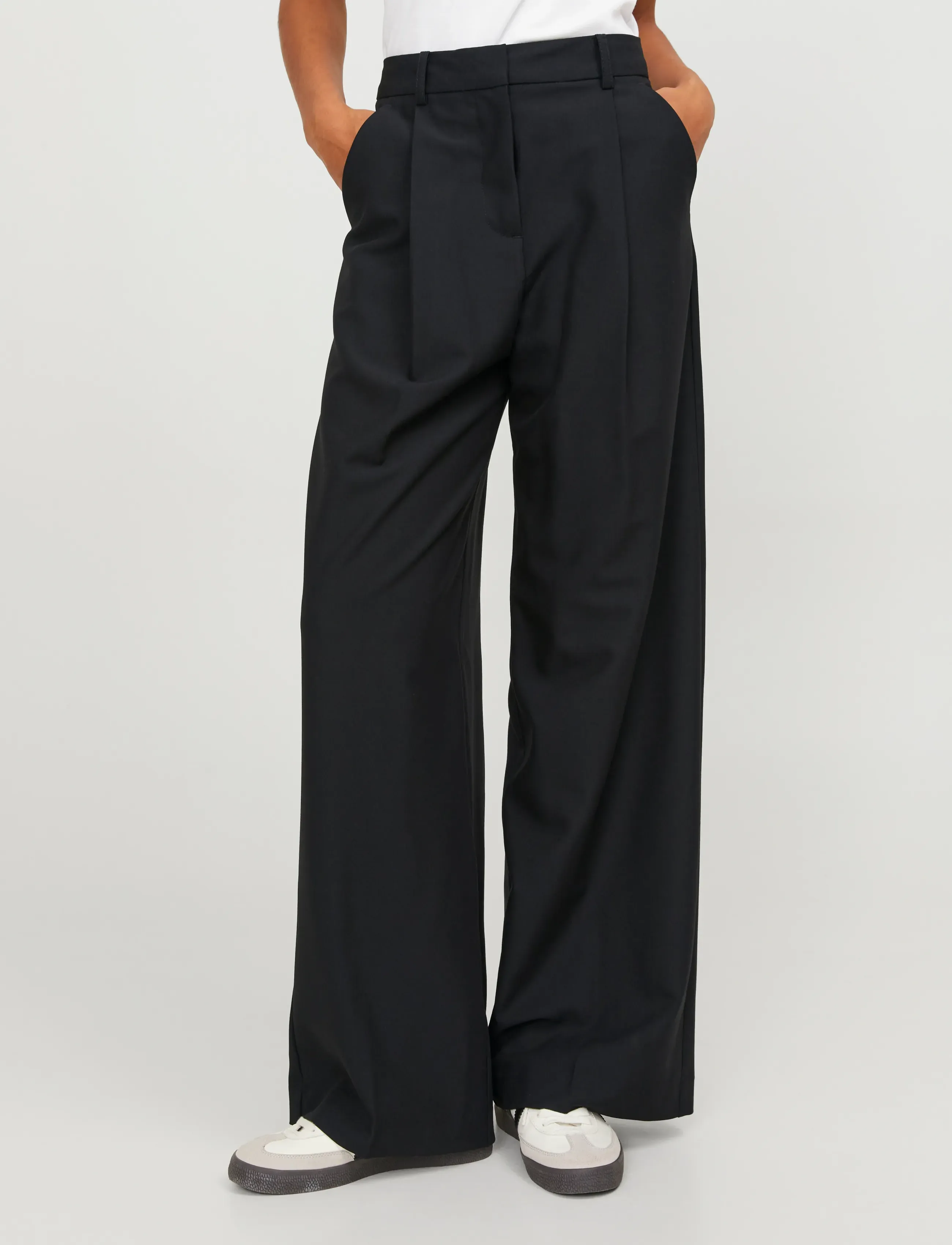 JJXX Jxaya Ellis Wide Hw Pants Tlr Noos, Kvinder, Højtaljede Vidde Bukser, Sort, Str: M x 32