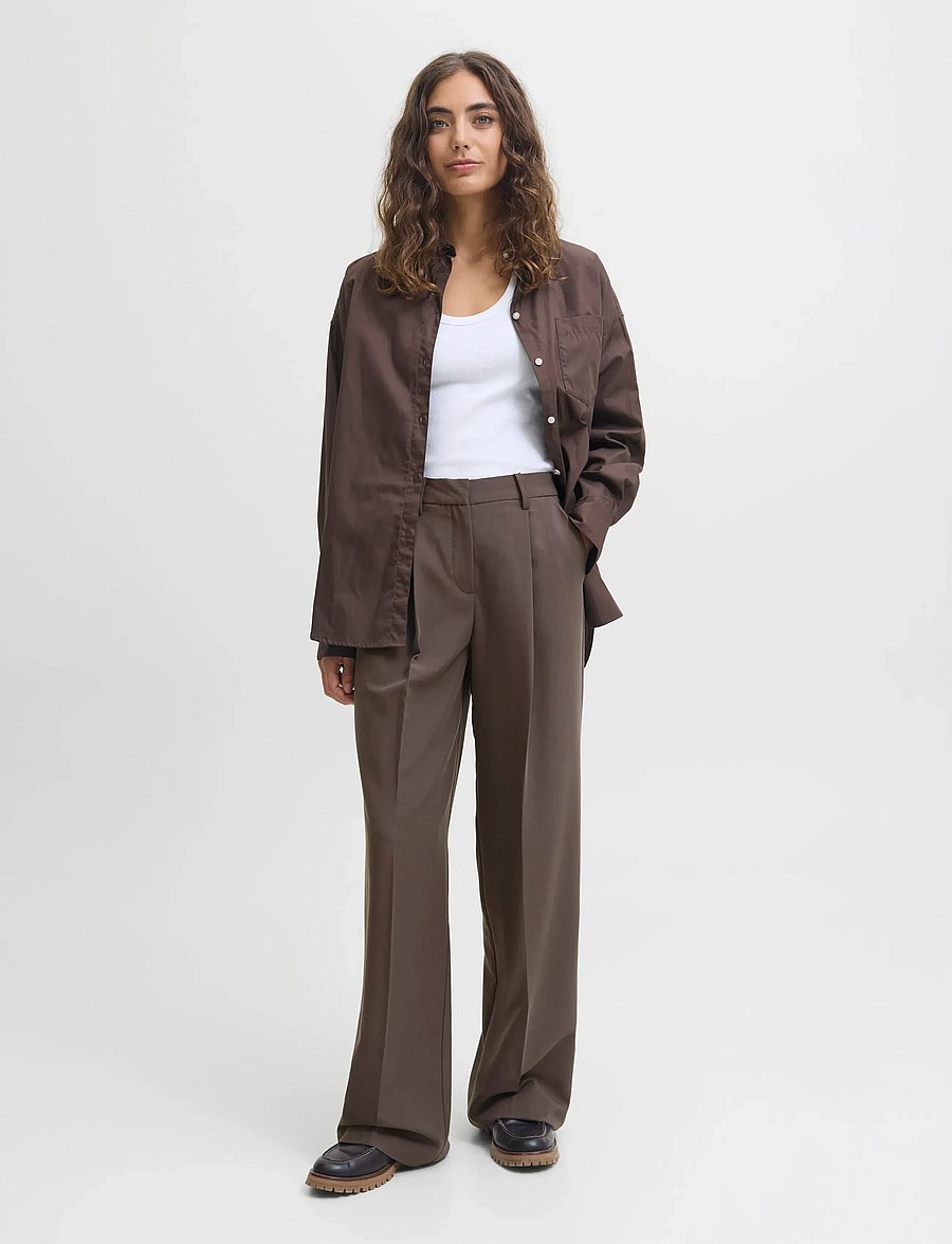 JJXX - JXAYA ELLIS WIDE HW PANTS TLR NOOS - bukser med brede ben - bracken - 4