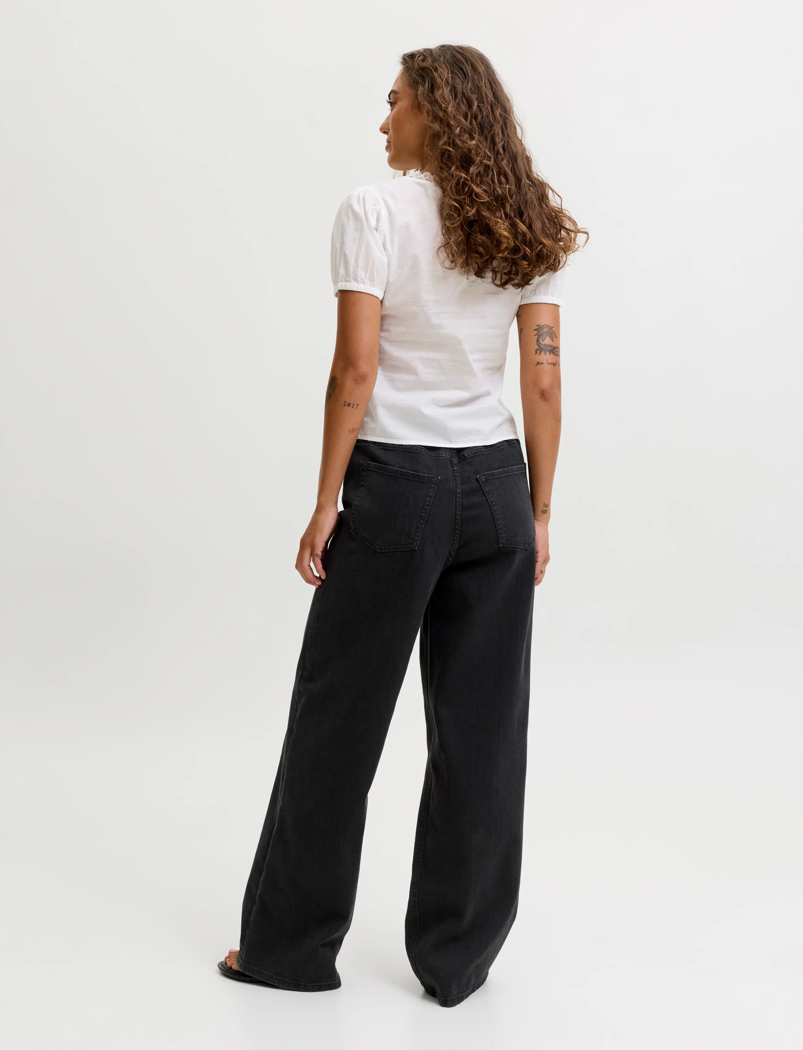 JJXX - JXTOKYO WIDE HW C6145 JEANS DNM NOOS - hosen mit weitem bein - black denim - 3