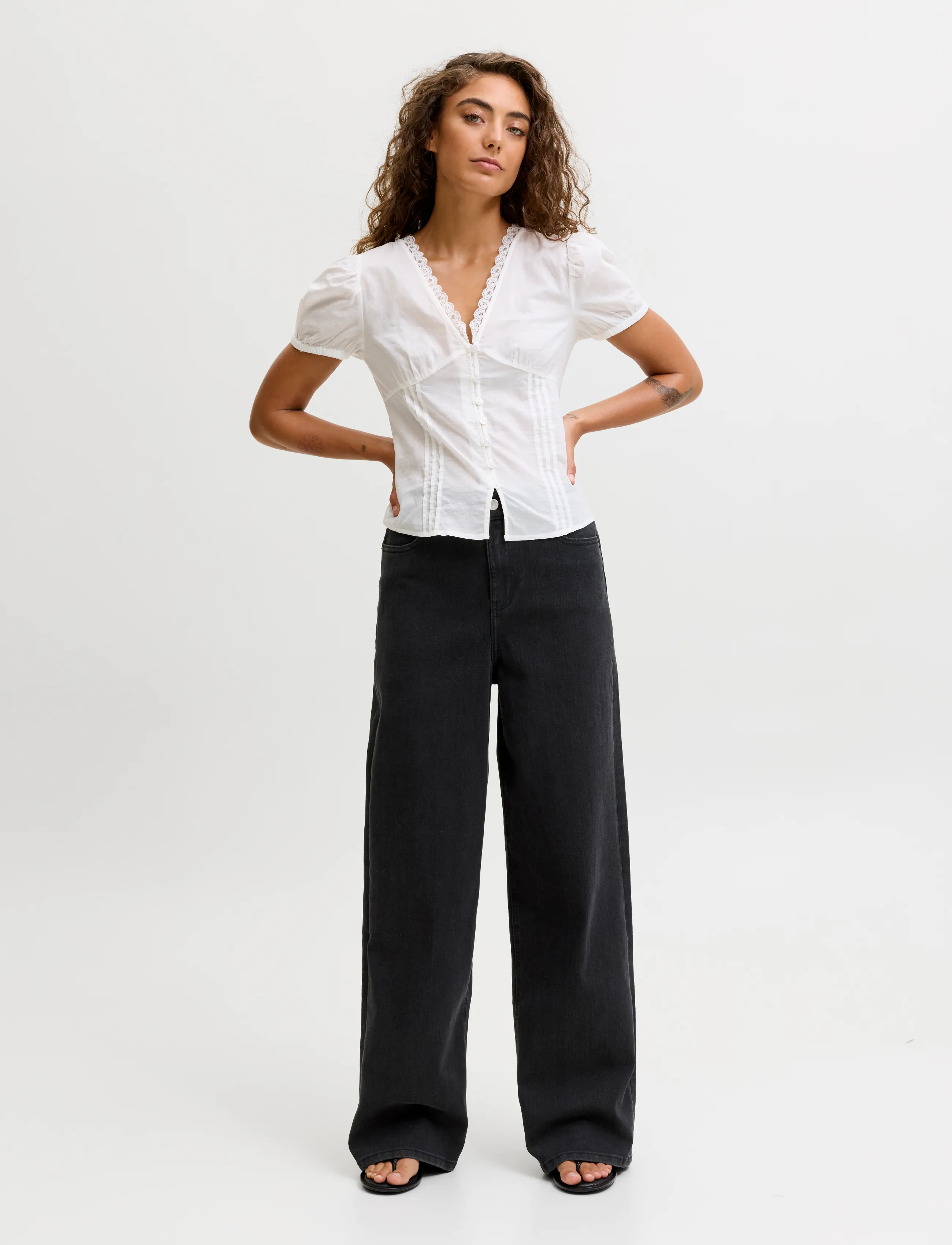 JJXX - JXTOKYO WIDE HW C6145 JEANS DNM NOOS - hosen mit weitem bein - black denim - 4