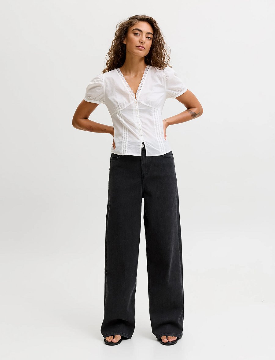 JJXX - JXTOKYO WIDE HW C6145 JEANS DNM NOOS - hosen mit weitem bein - black denim - 4