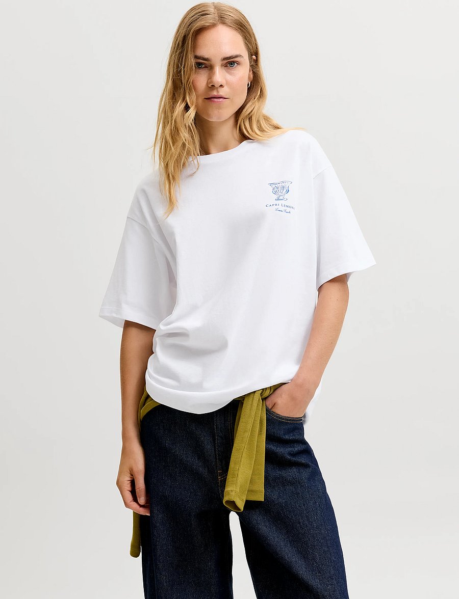 JJXX - JXMILLOW LOOSE SS TEE JRS - t-särgid - bright white - 0