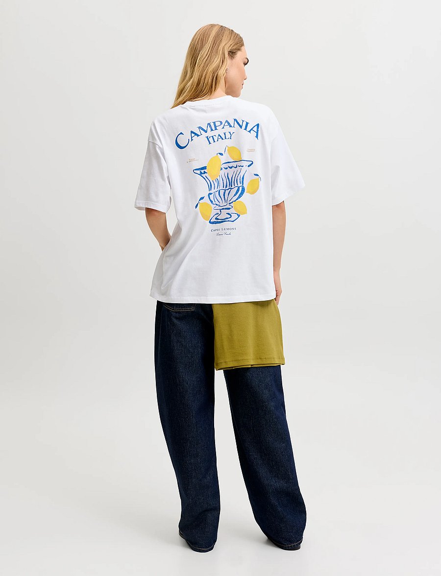 JJXX - JXMILLOW LOOSE SS TEE JRS - t-särgid - bright white - 3