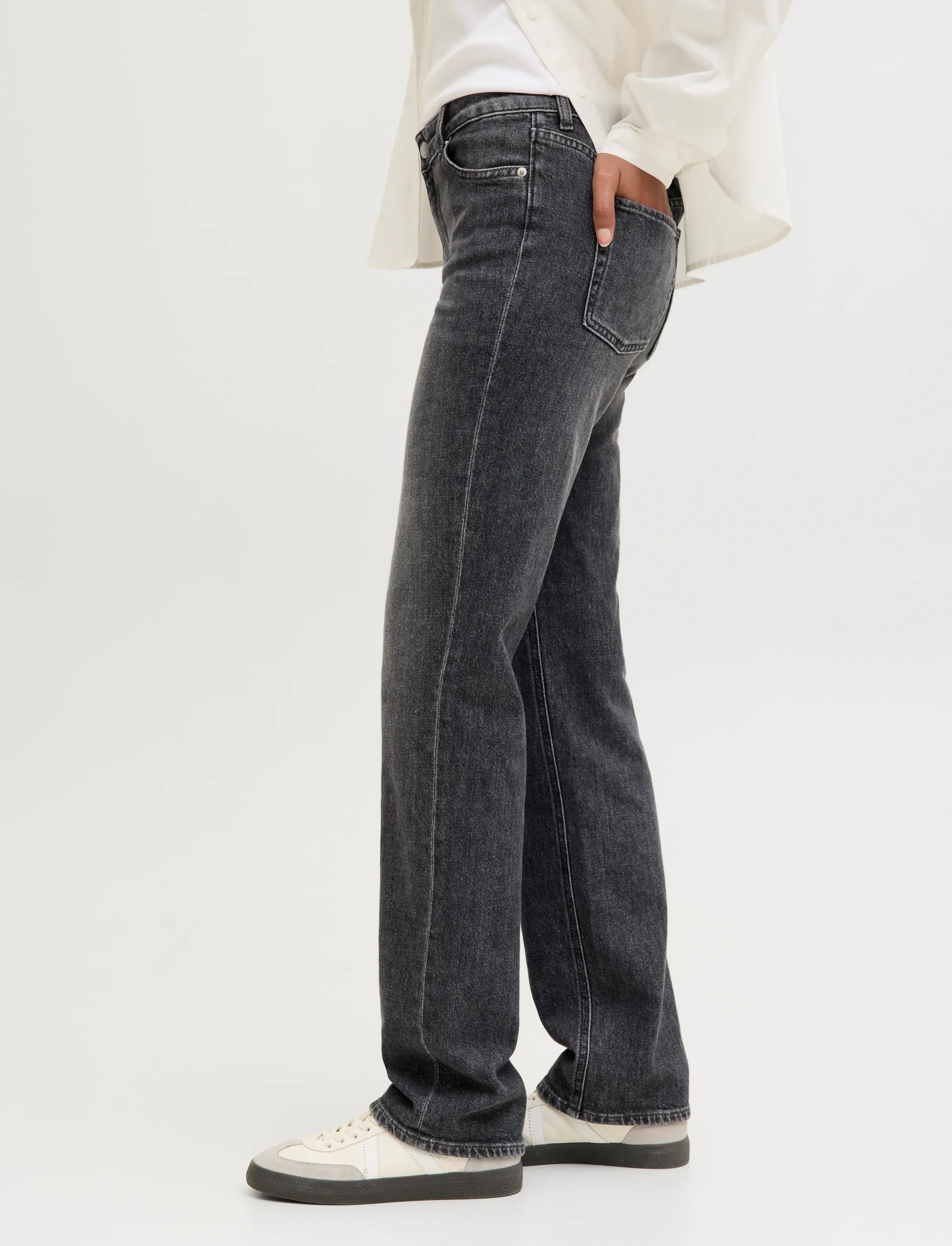 JJXX - JXNICE SL-STR MW C8165 JEANS DNM NOOS - laveste priser - dark grey denim - 5
