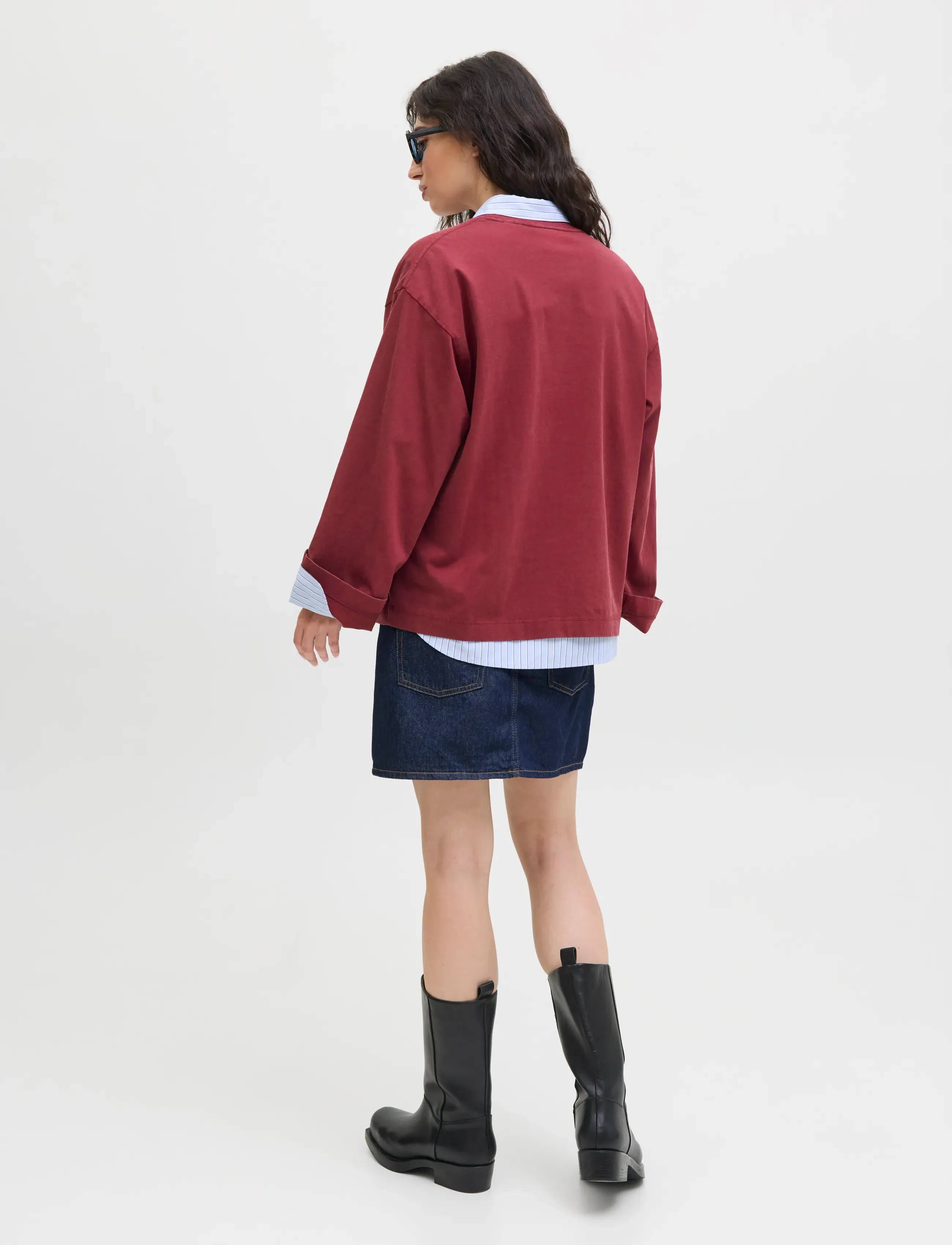 JJXX - JXANDREA WASH LOOSE LS TEE JRS - laveste priser - cabernet - 3