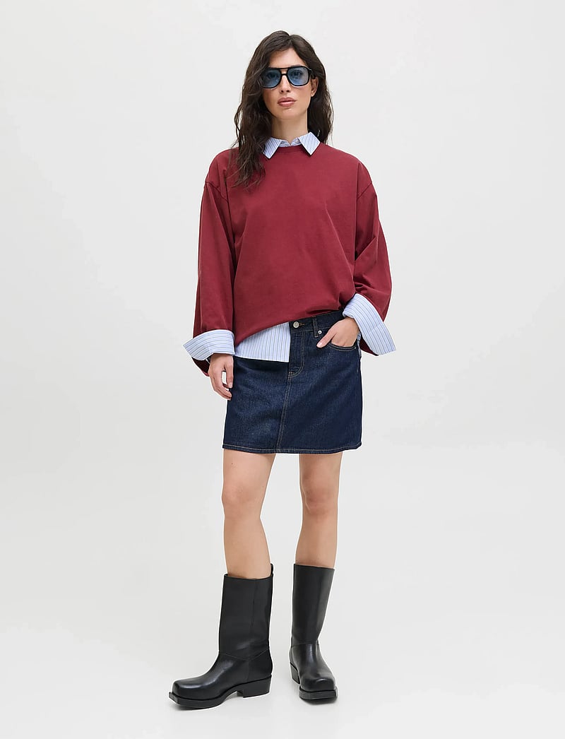 JJXX - JXANDREA WASH LOOSE LS TEE JRS - långärmade toppar - cabernet - 4