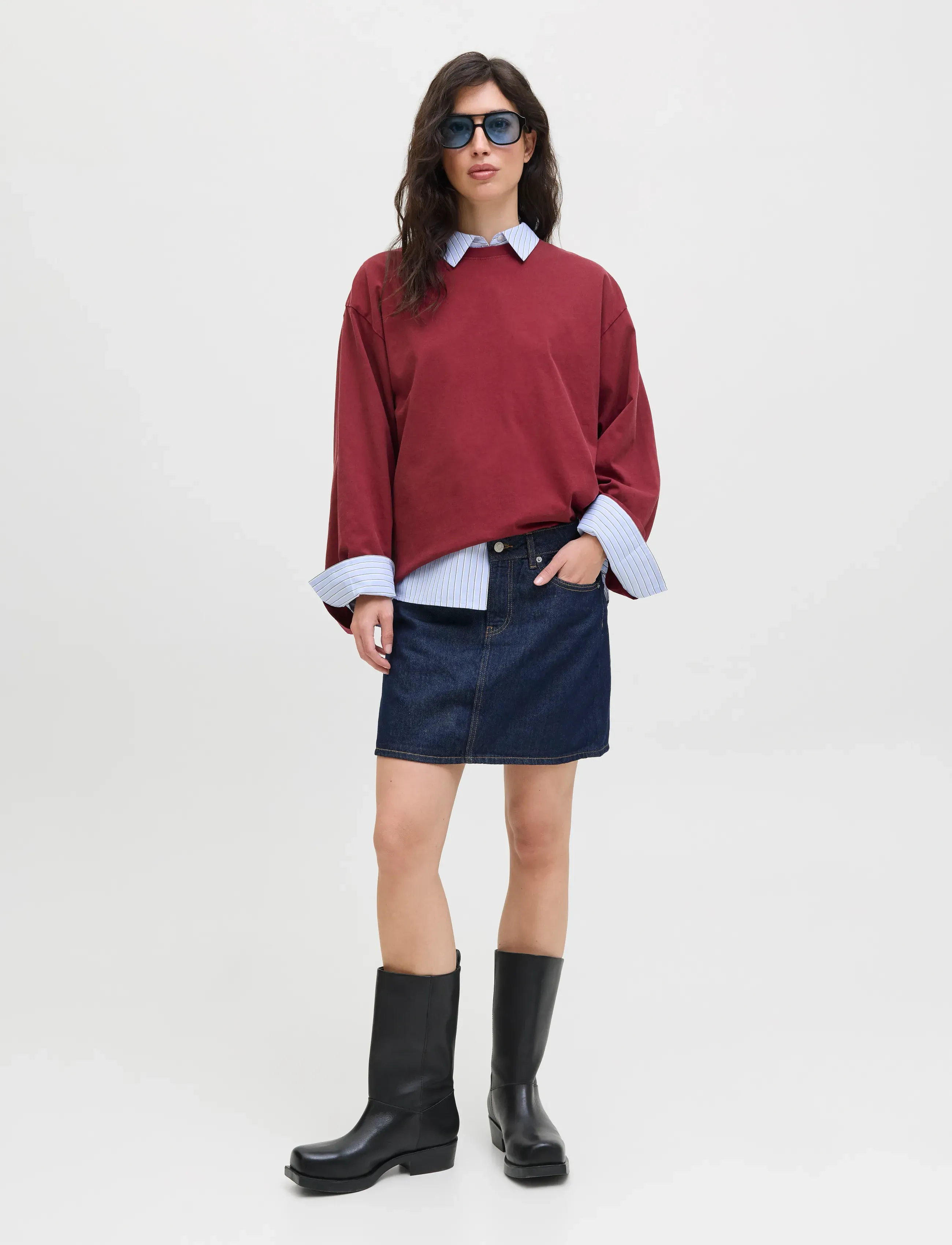 JJXX - JXANDREA WASH LOOSE LS TEE JRS - laveste priser - cabernet - 4