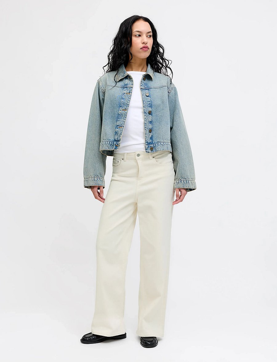 JJXX - JXTOKYO WIDE HW JEANS C6171 DNM NOOS - hosen mit weitem bein - white denim - 4
