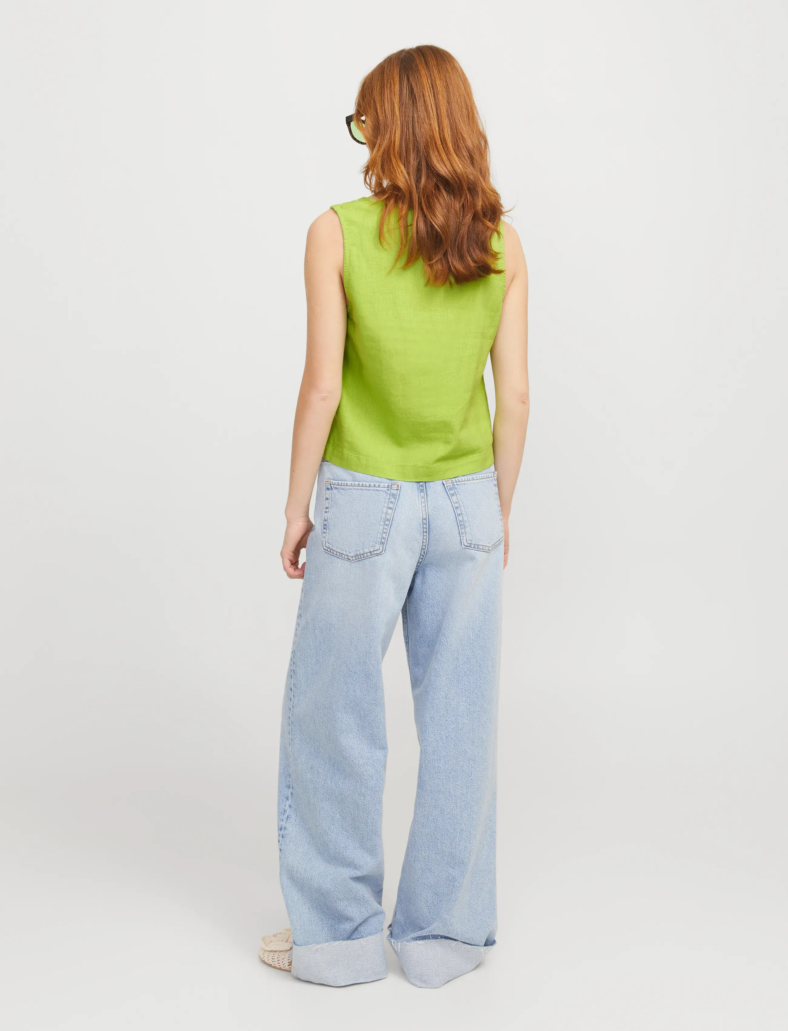 JJXX - JXBREEZE SUMMER SL TOP WVN - Ærmeløse bluser - parrot green - 3