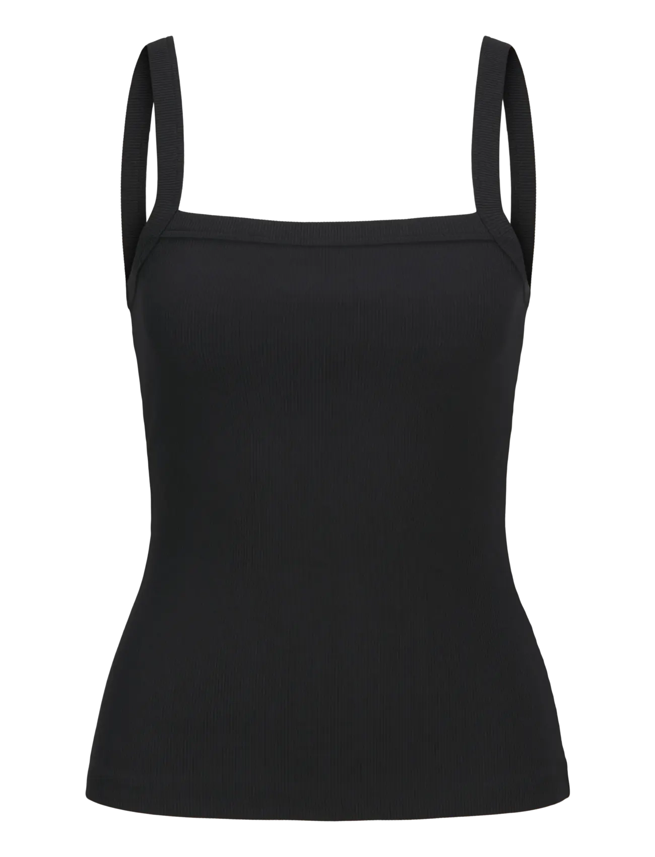 JJXX JXFIFI STR SL RIB TOP JRS SN - Tøj - BLACK / black