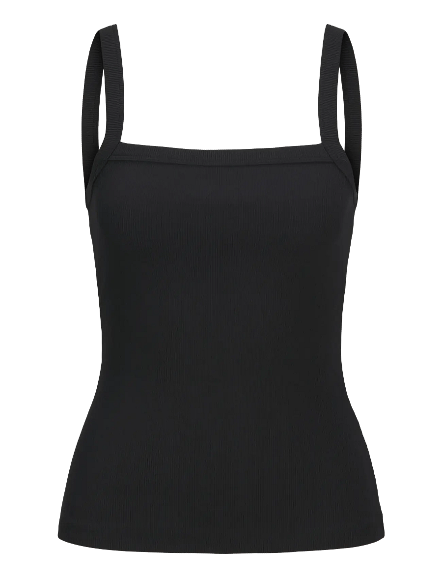JJXX - JXFIFI STR SL RIB TOP JRS SN - mouwloze tops - black - 1