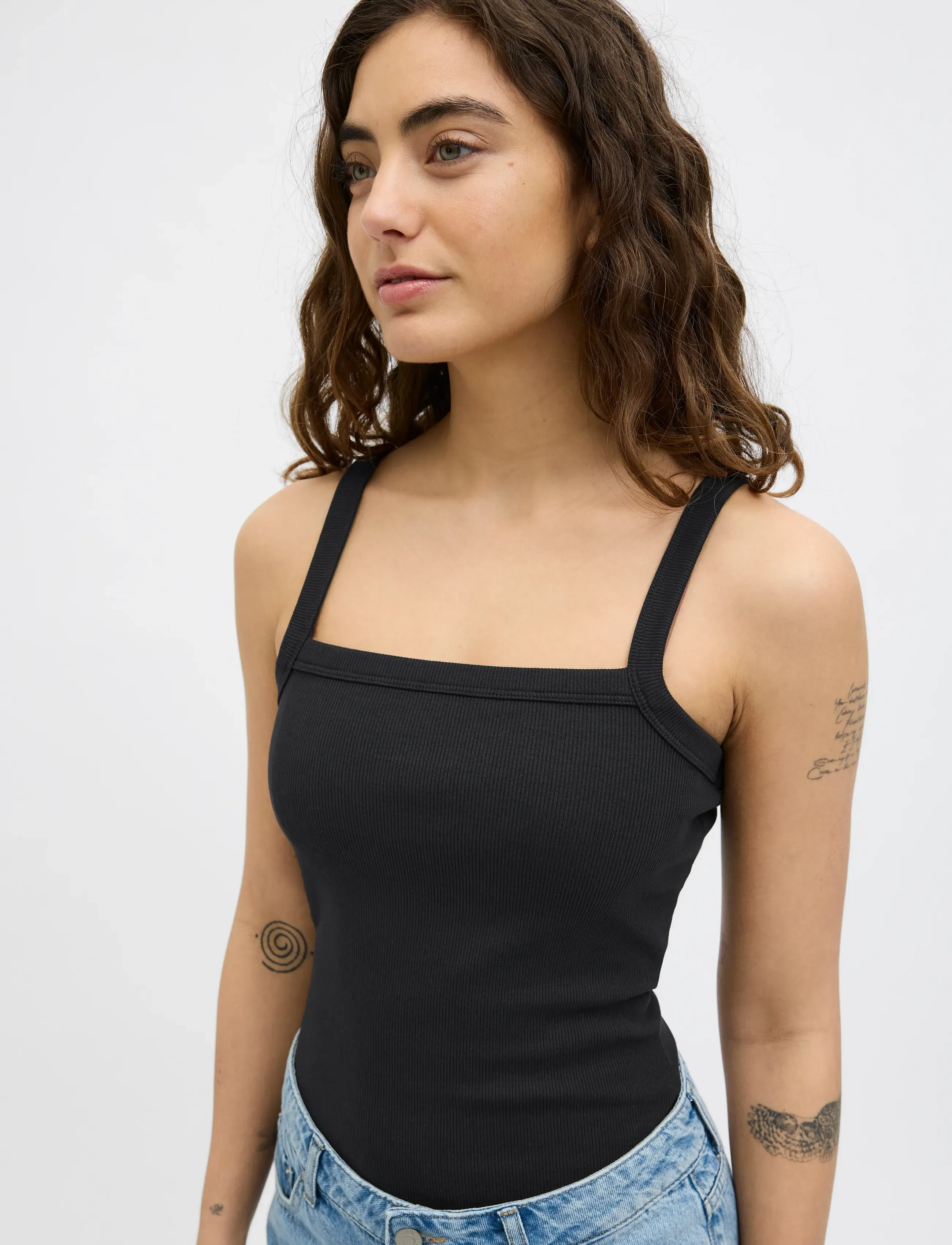 JJXX - JXFIFI STR SL RIB TOP JRS SN - mouwloze tops - black - 5
