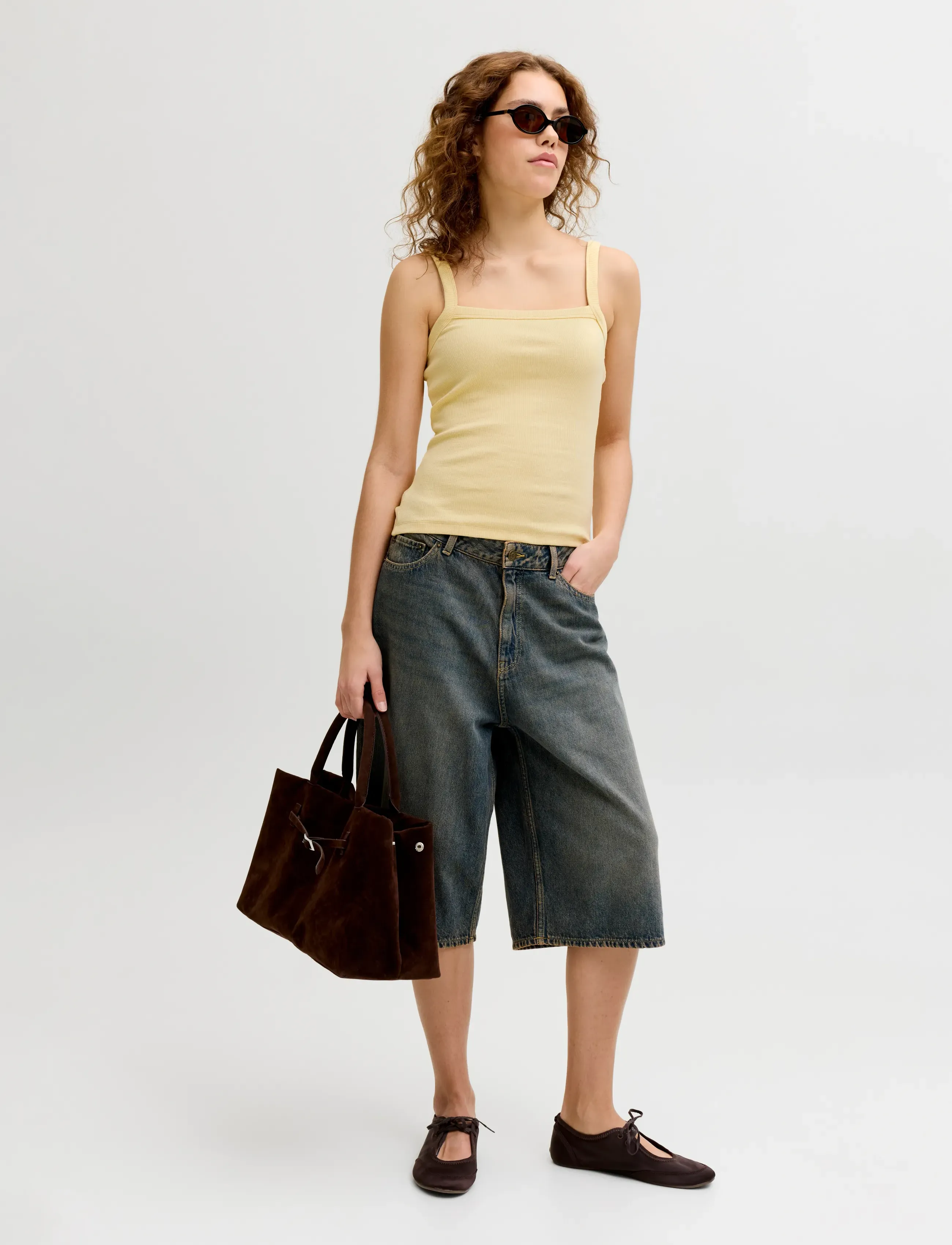JJXX - JXFIFI STR SL RIB TOP JRS SN - tanktops - sunlight - 4