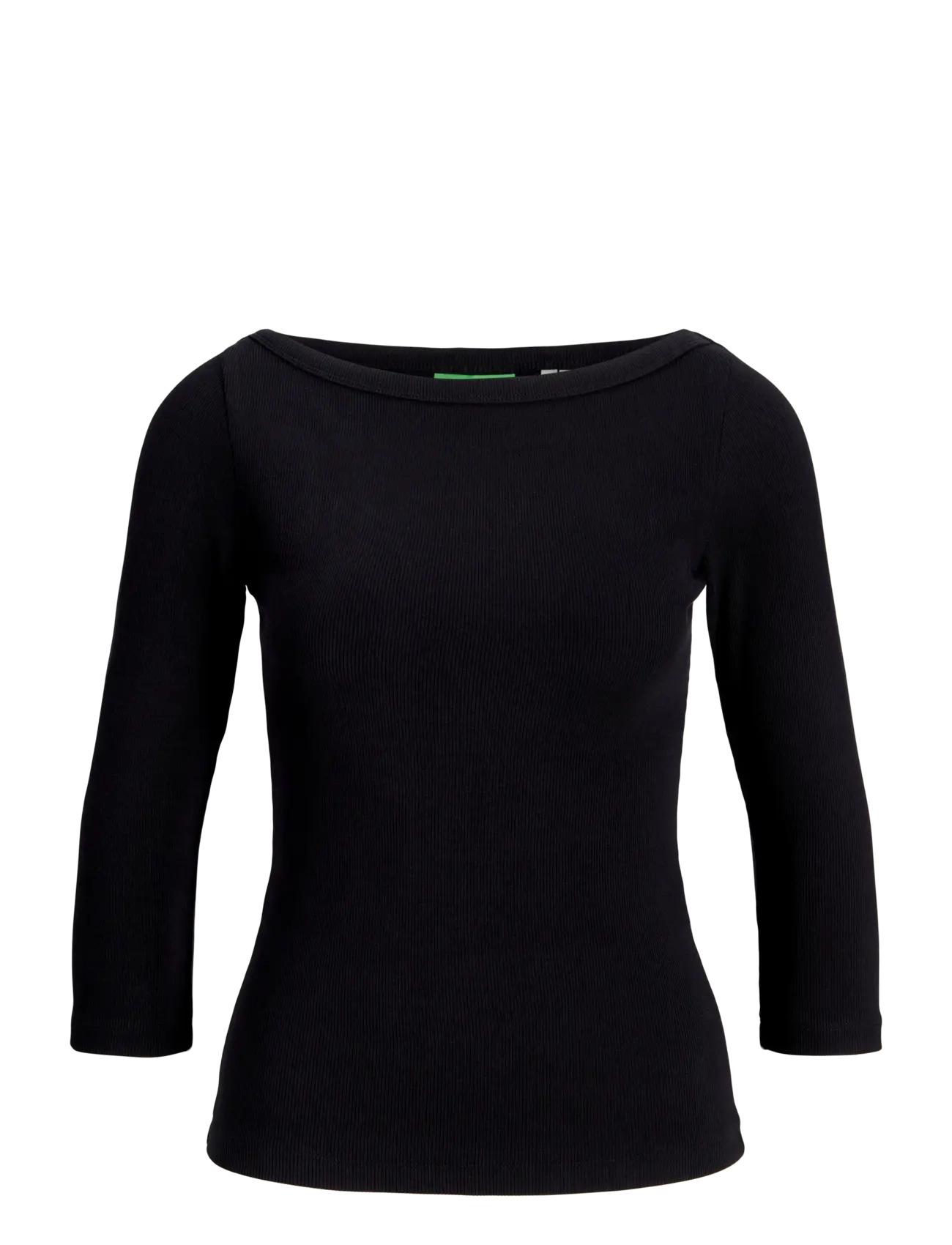 JJXX JXFIFI STR 3/4 BOATNECK TOP JRS NOOS - Tøj - BLACK / black