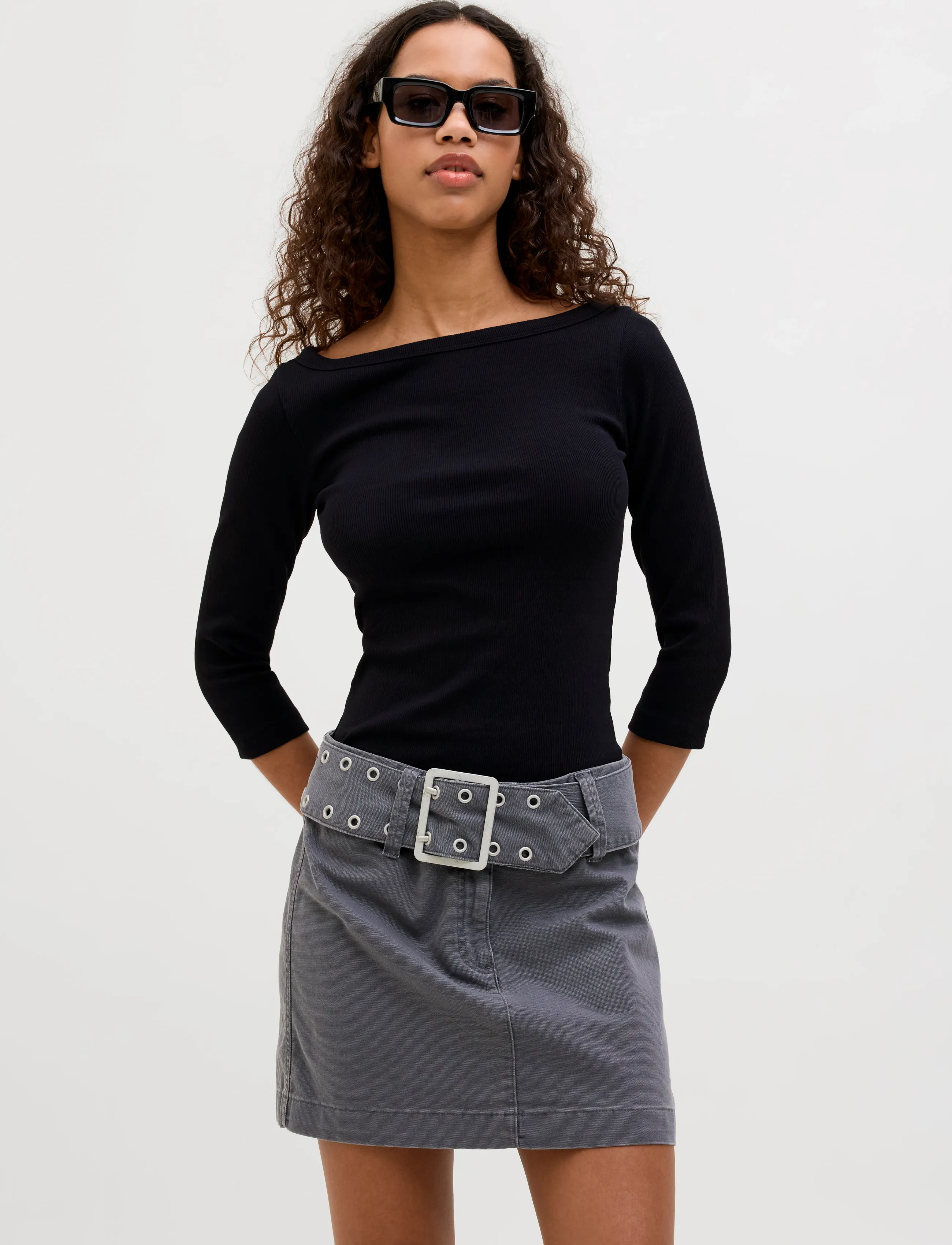 JJXX Jxfifi Str 3/4 Boatneck Top Jrs Noos, L, Black, T-Shirts & Toppe > Langærmede, Dame