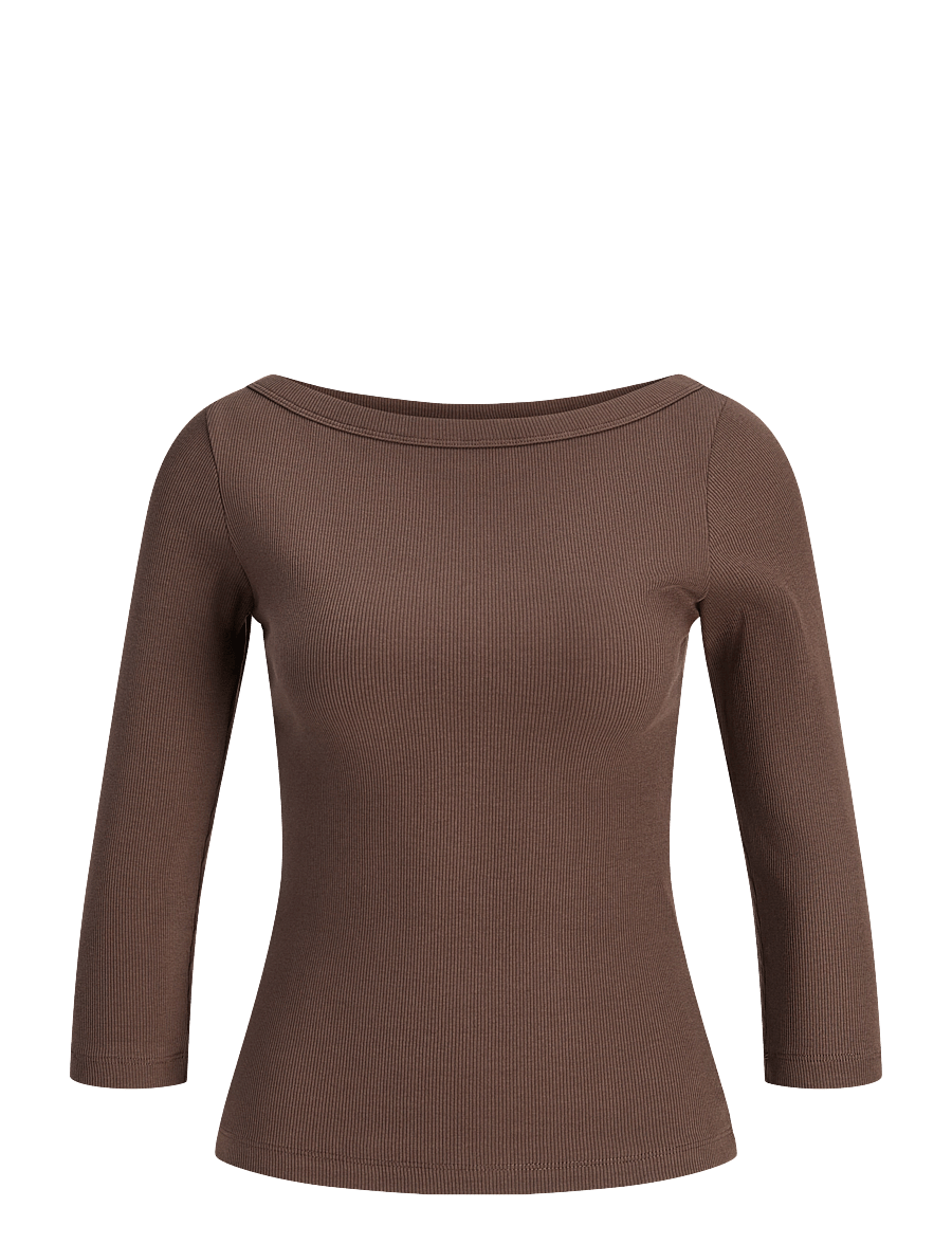JJXX - JXFIFI STR 3/4 BOATNECK TOP JRS NOOS - pikkade varrukatega topid - bracken - 1