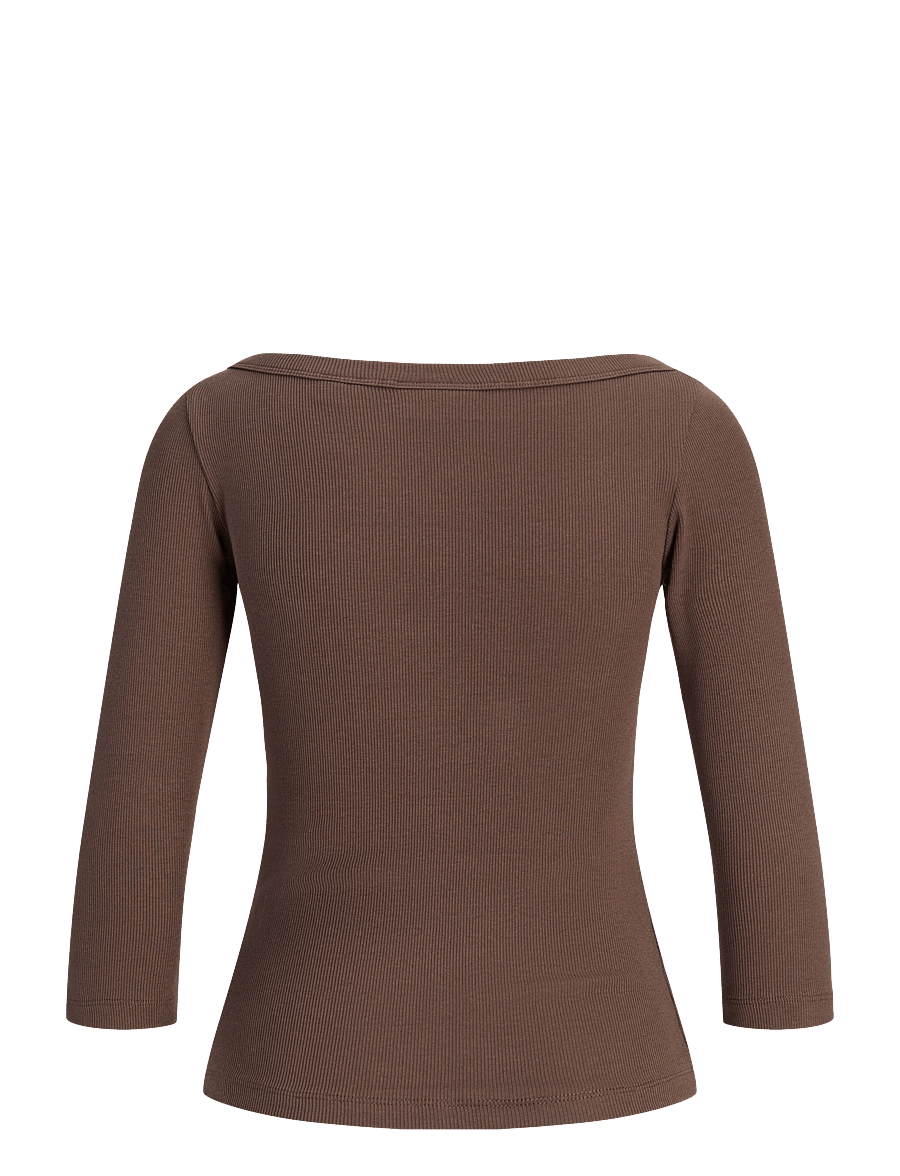 JJXX - JXFIFI STR 3/4 BOATNECK TOP JRS NOOS - pikkade varrukatega topid - bracken - 2