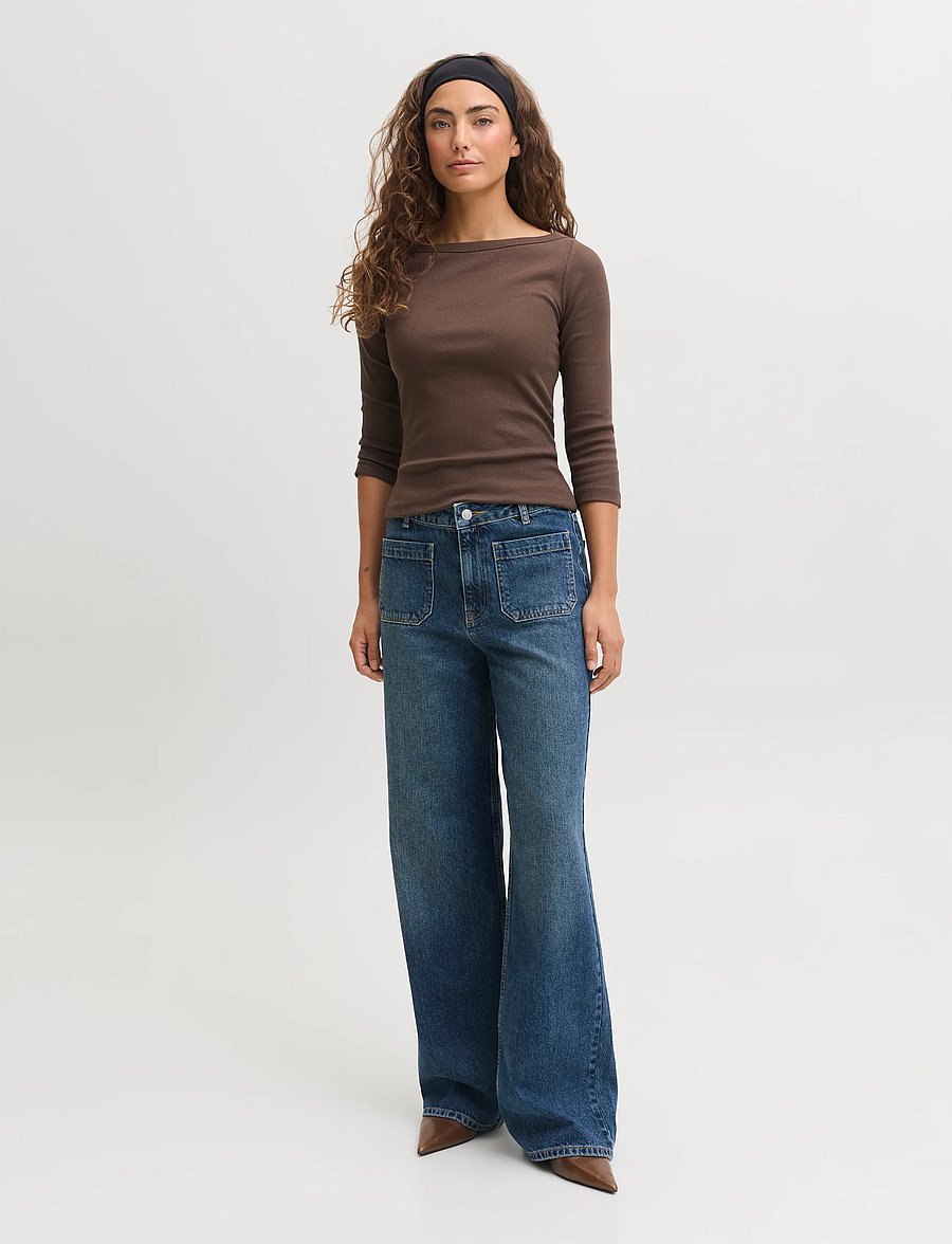 JJXX - JXFIFI STR 3/4 BOATNECK TOP JRS NOOS - pikkade varrukatega topid - bracken - 4