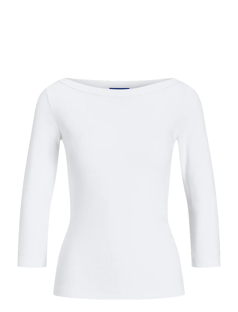 JJXX - JXFIFI STR 3/4 BOATNECK TOP JRS NOOS - long-sleeved tops - bright white - 1