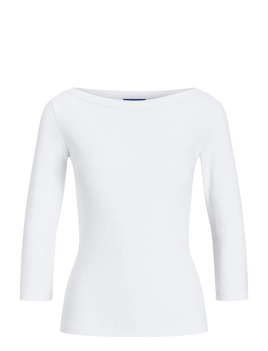 JJXX - JXFIFI STR 3/4 BOATNECK TOP JRS NOOS - palaidinukės ilgomis rankovėmis - bright white - 1