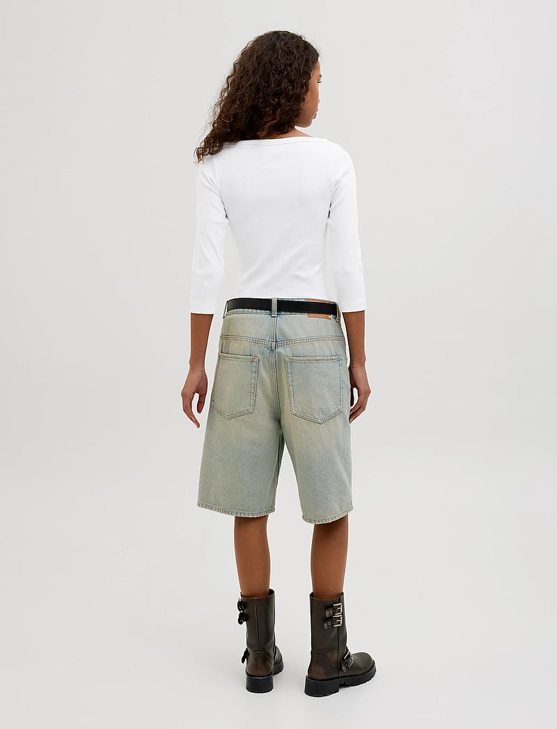 JJXX - JXFIFI STR 3/4 BOATNECK TOP JRS NOOS - long-sleeved tops - bright white - 3