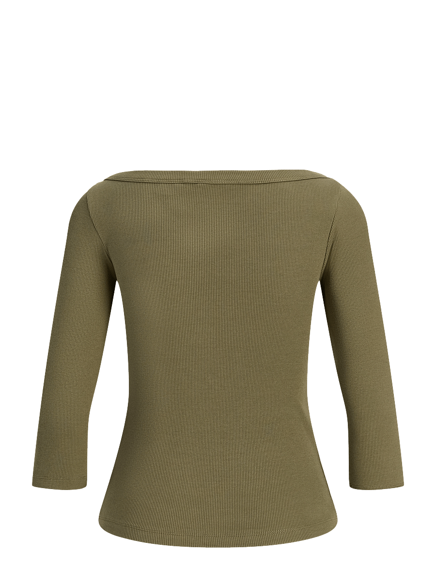 JJXX - JXFIFI STR 3/4 BOATNECK TOP JRS NOOS - pikkade varrukatega topid - burnt olive - 2