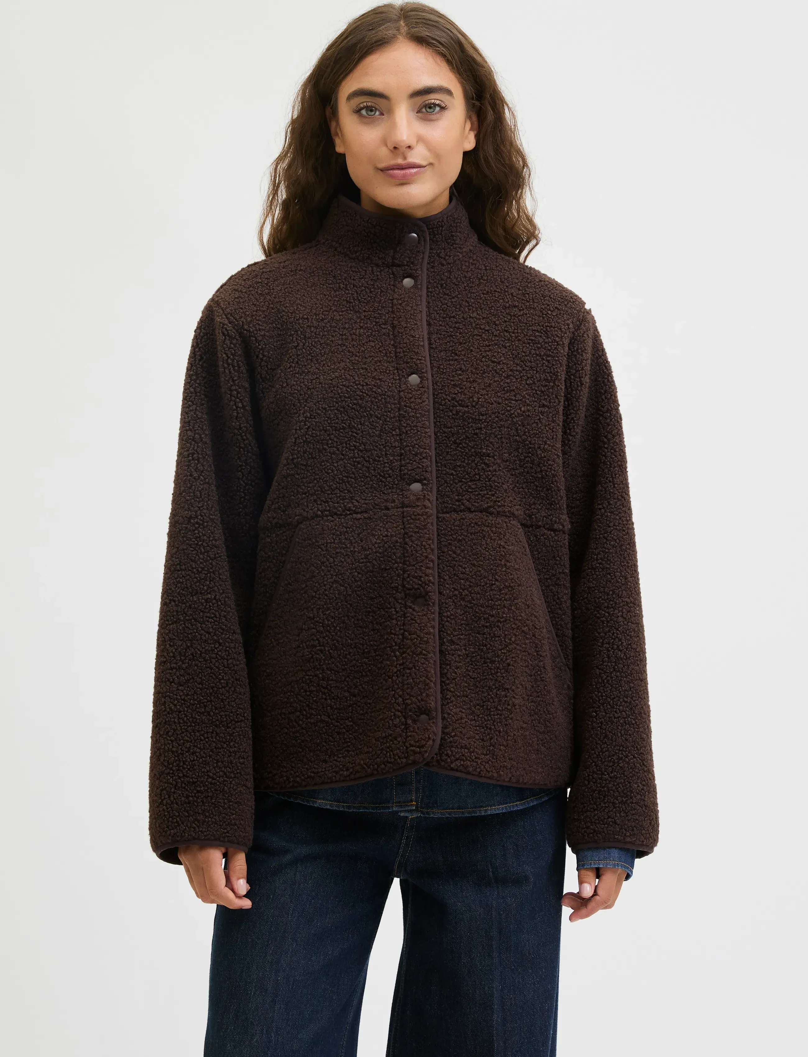JJXX Jxvera Teddy Jacket Otw Noos, Kvinder, Teddyjakke, Brun, Str: XS