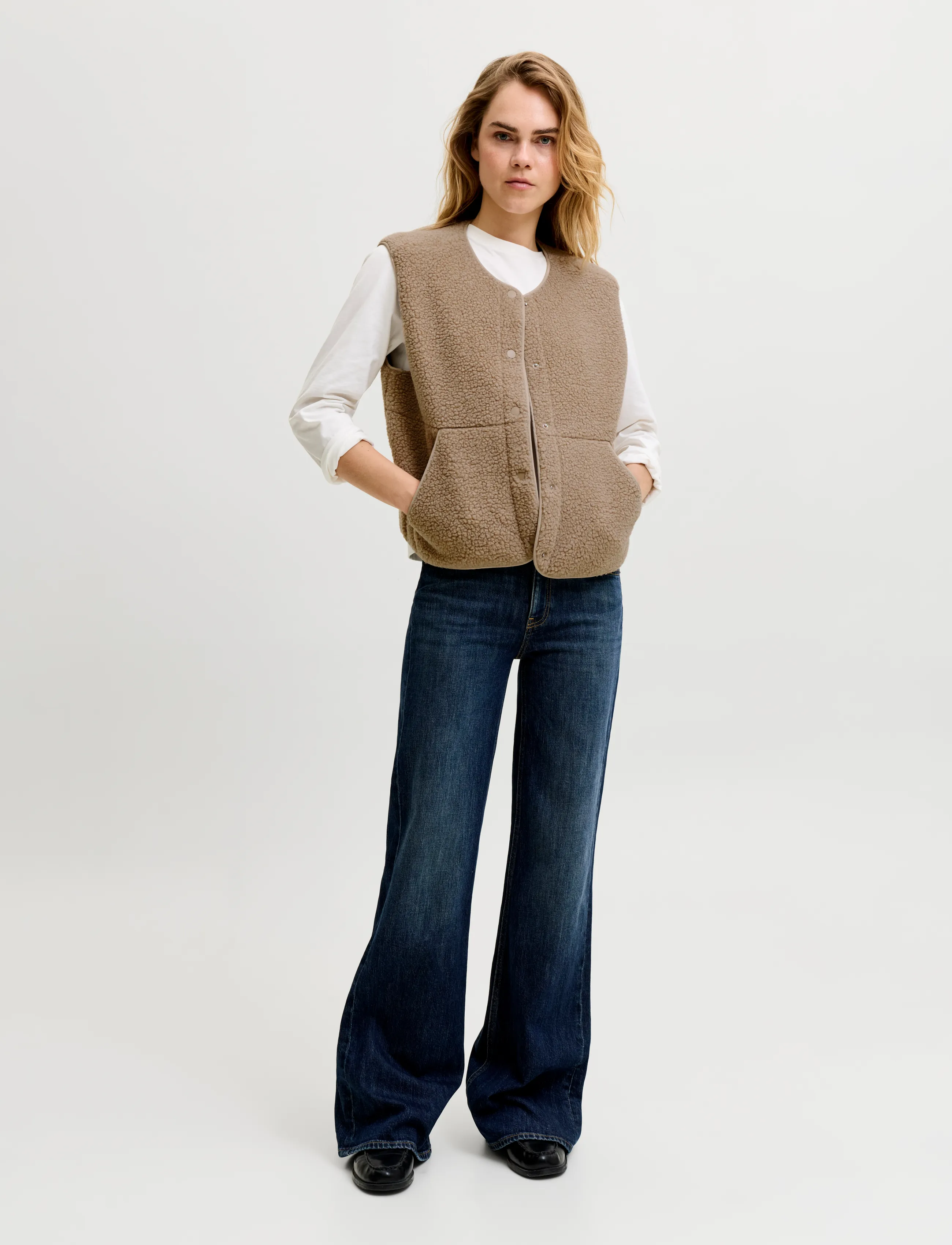 JJXX - JXVERA TEDDY VEST OTW NOOS - fleece- och teddyvästar - humus - 4